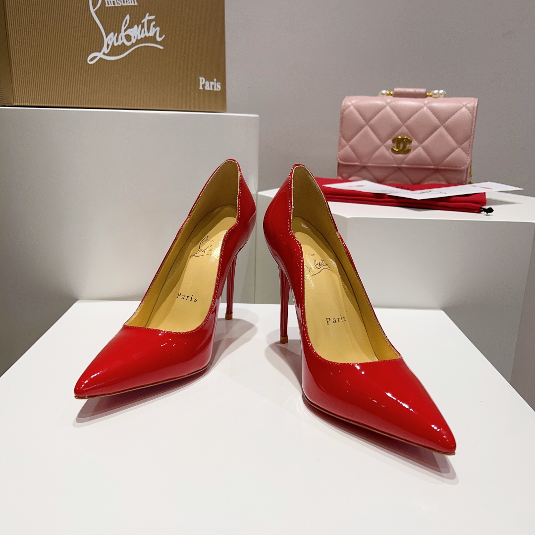 Christian Louboutin Patent Leather Wave Pattern Stilettos