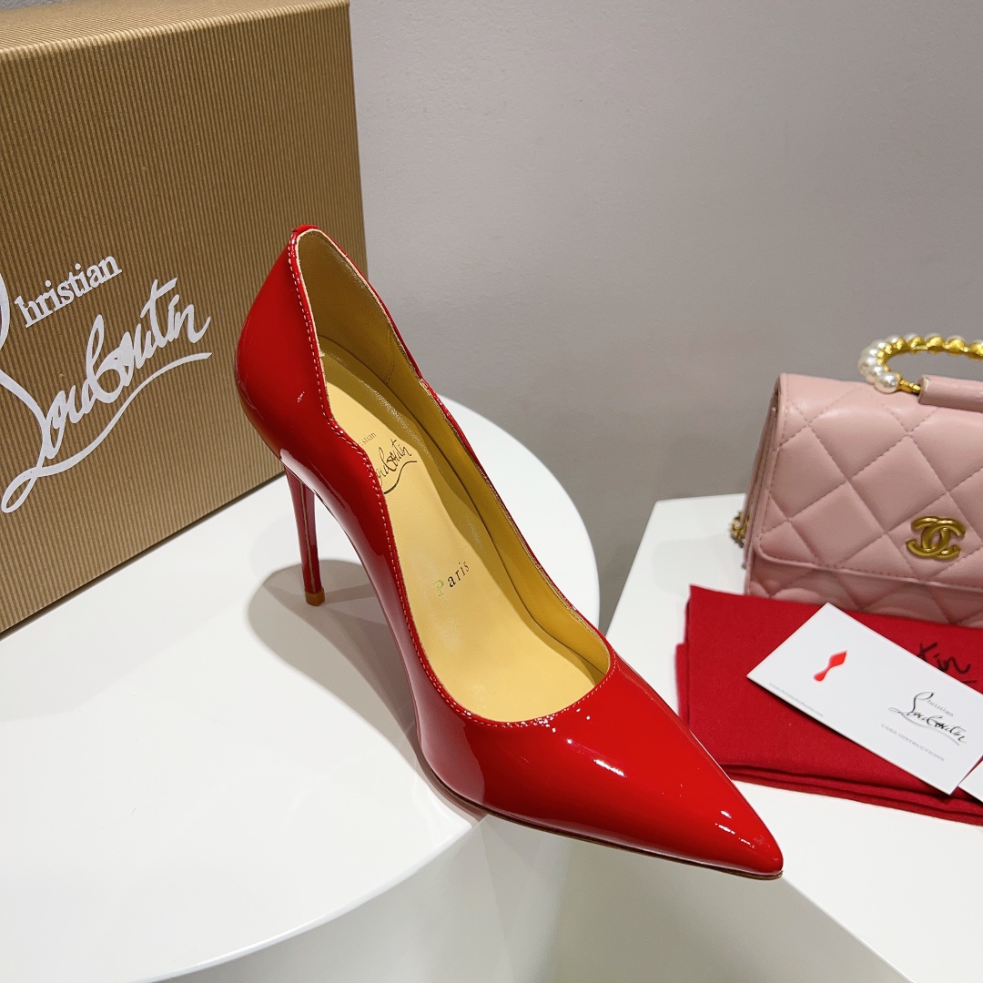 Christian Louboutin Patent Leather Wave Pattern Stilettos