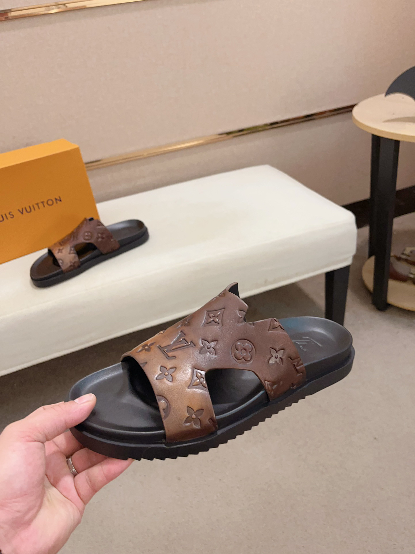 LV Louis Vuitton Monogram Slide Sandals