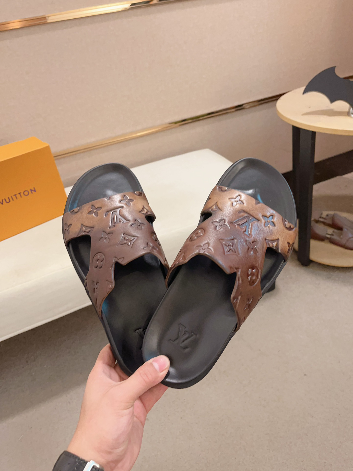 LV Louis Vuitton Monogram Slide Sandals