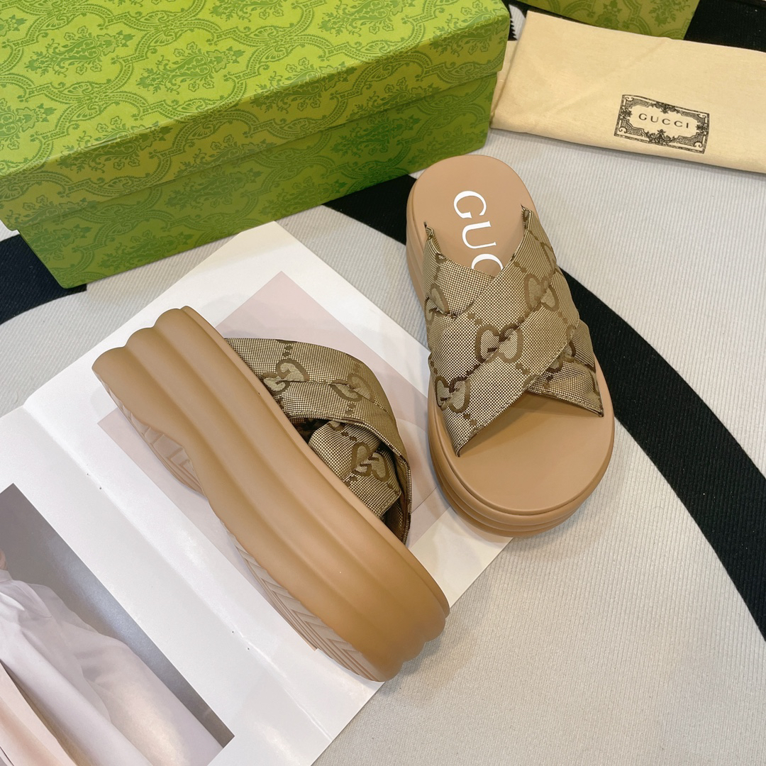 Gucci Waterproof Platform Thick-Soled Slippers