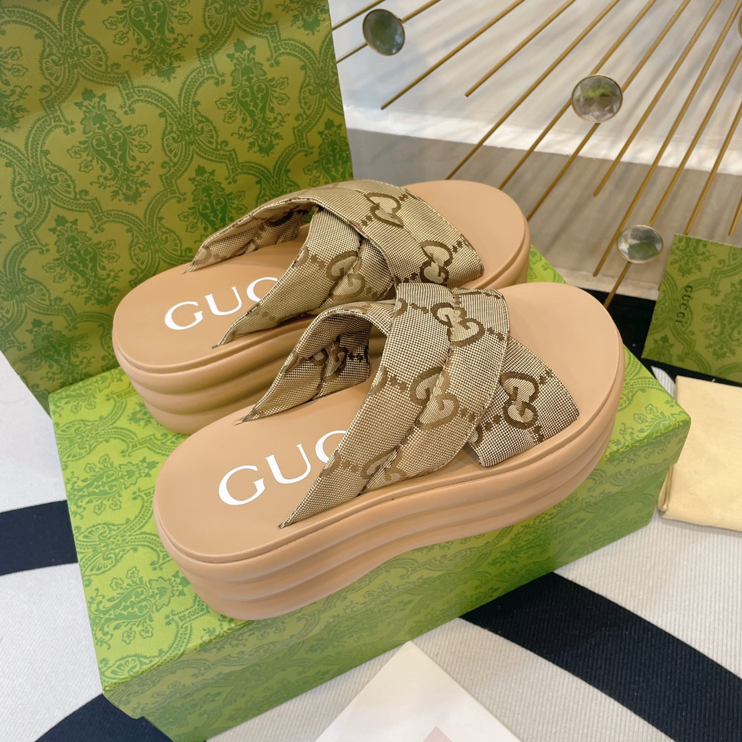 Gucci Waterproof Platform Thick-Soled Slippers