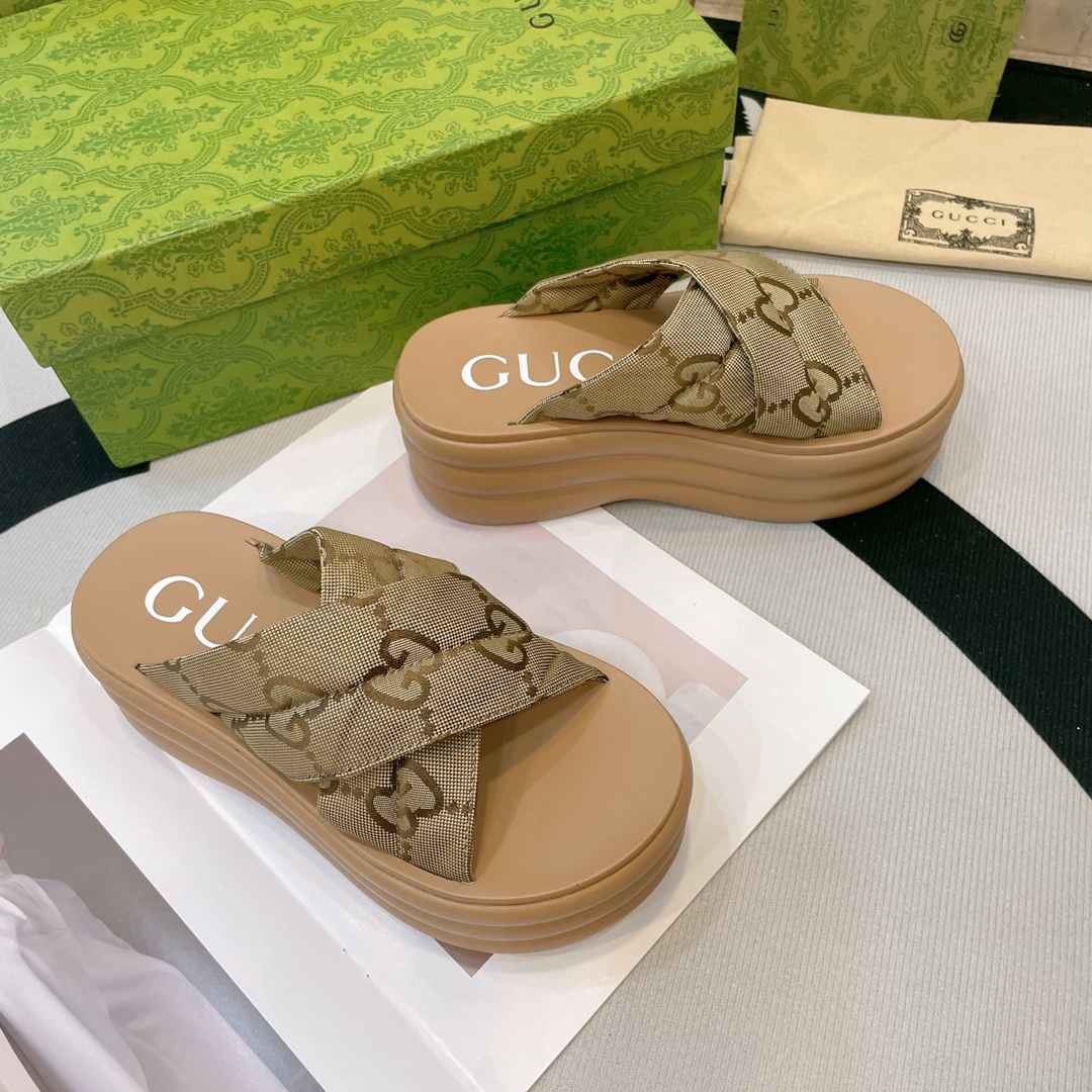 Gucci Waterproof Platform Thick-Soled Slippers