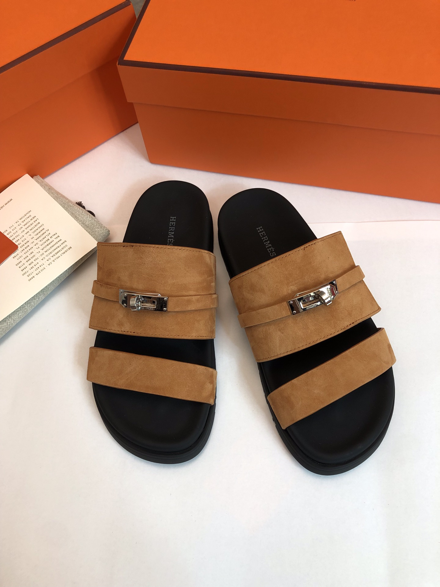 Hermès Top-Grade Leather Slippers
