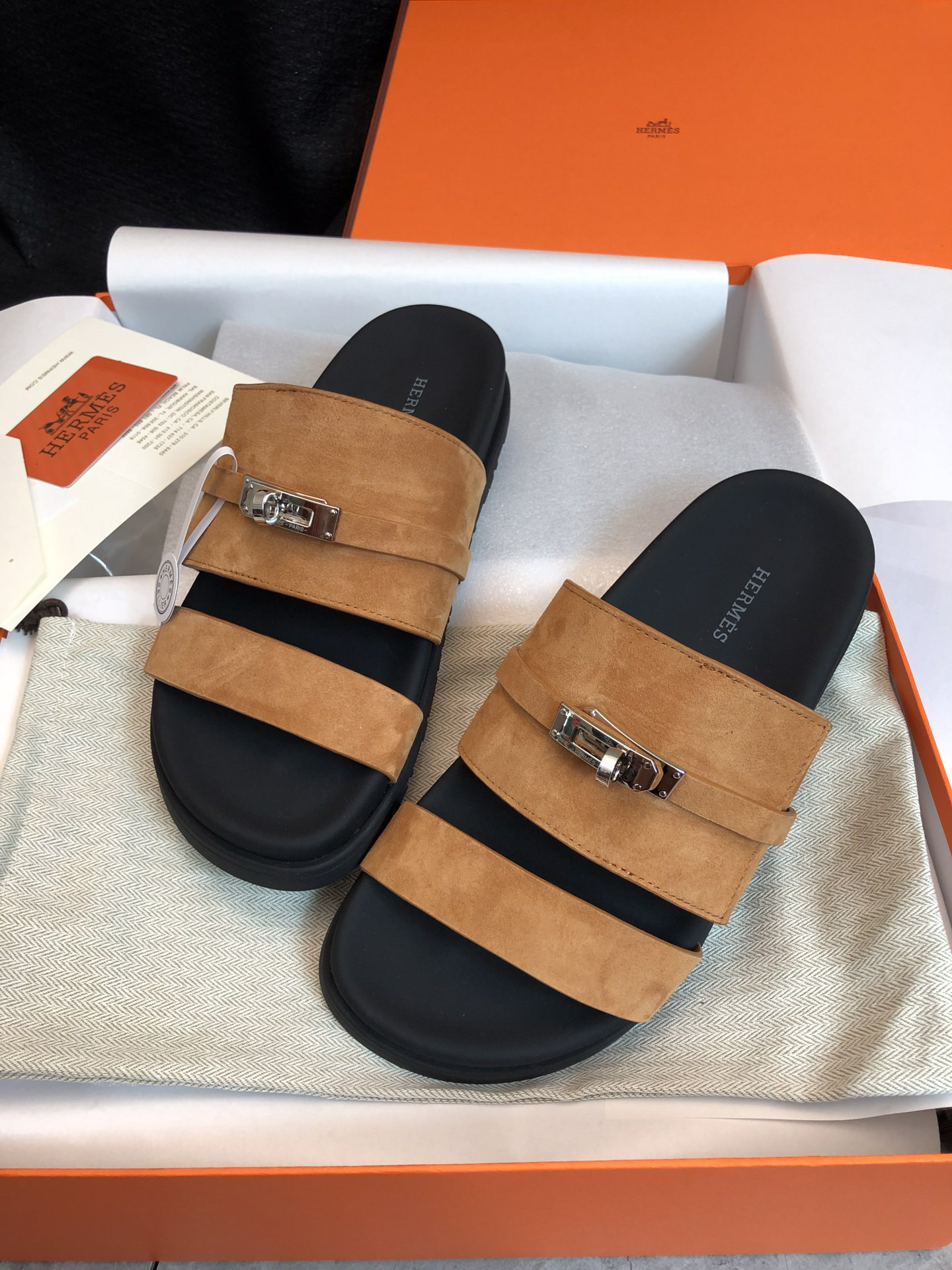Hermès Top-Grade Leather Slippers