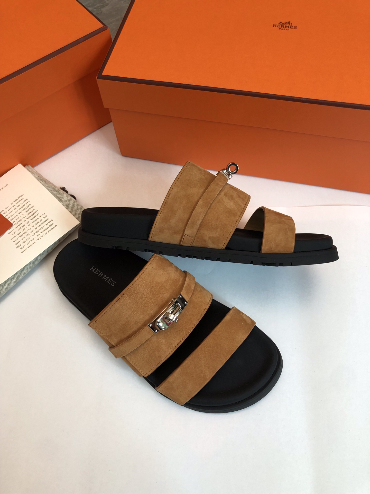 Hermès Top-Grade Leather Slippers