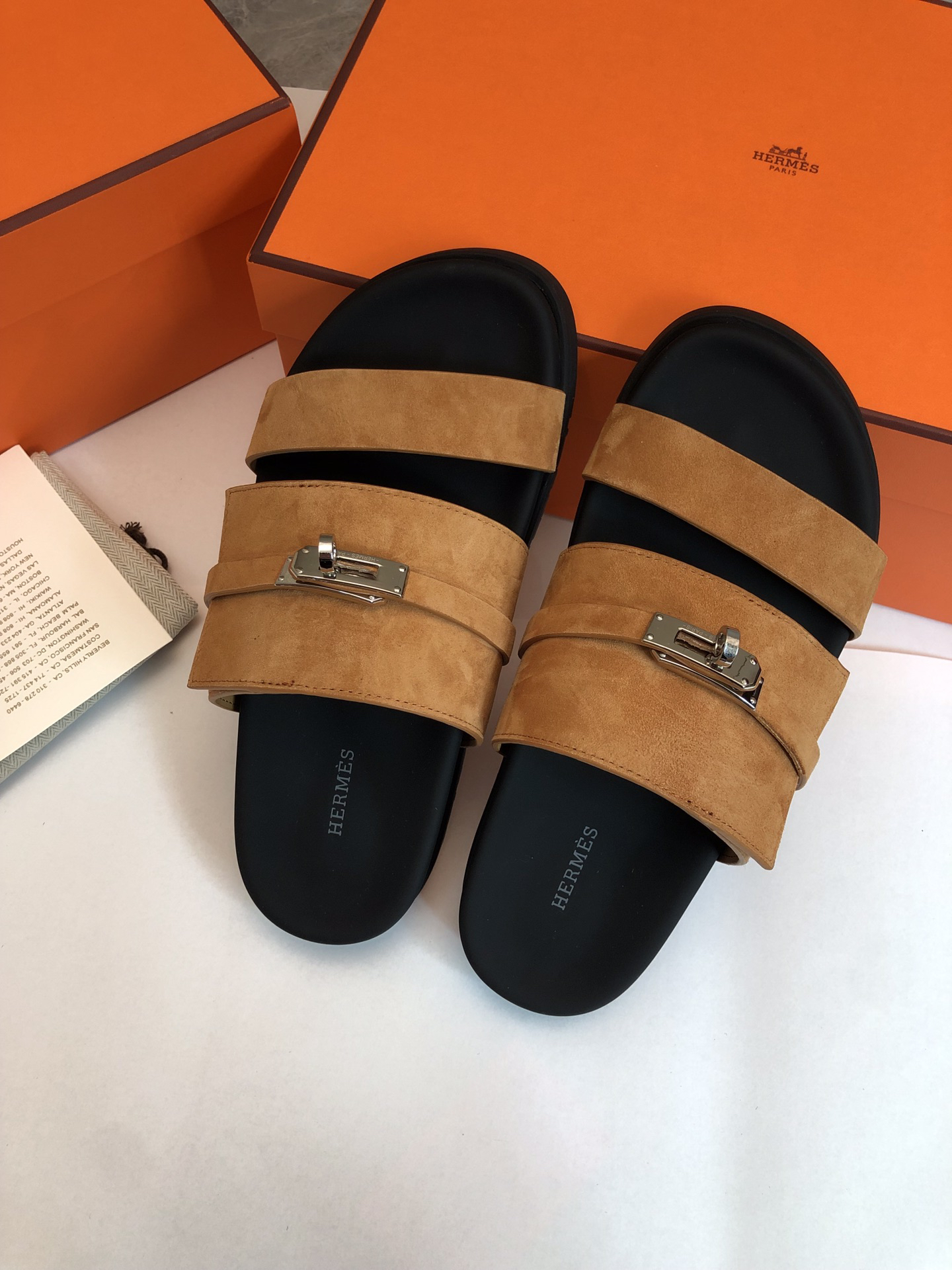 Hermès Top-Grade Leather Slippers