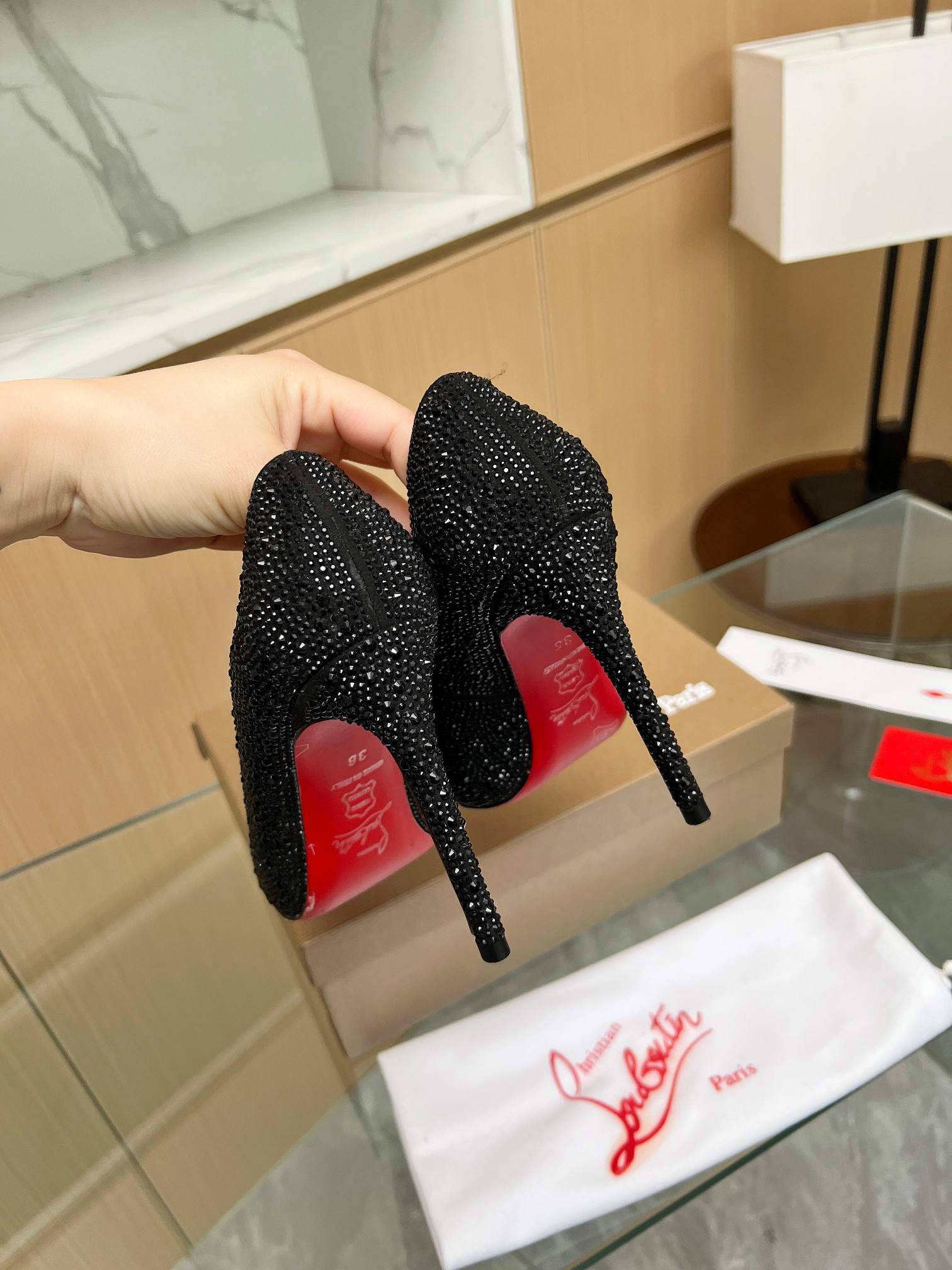 Christian Louboutin Diamond-Encrusted Stilettos