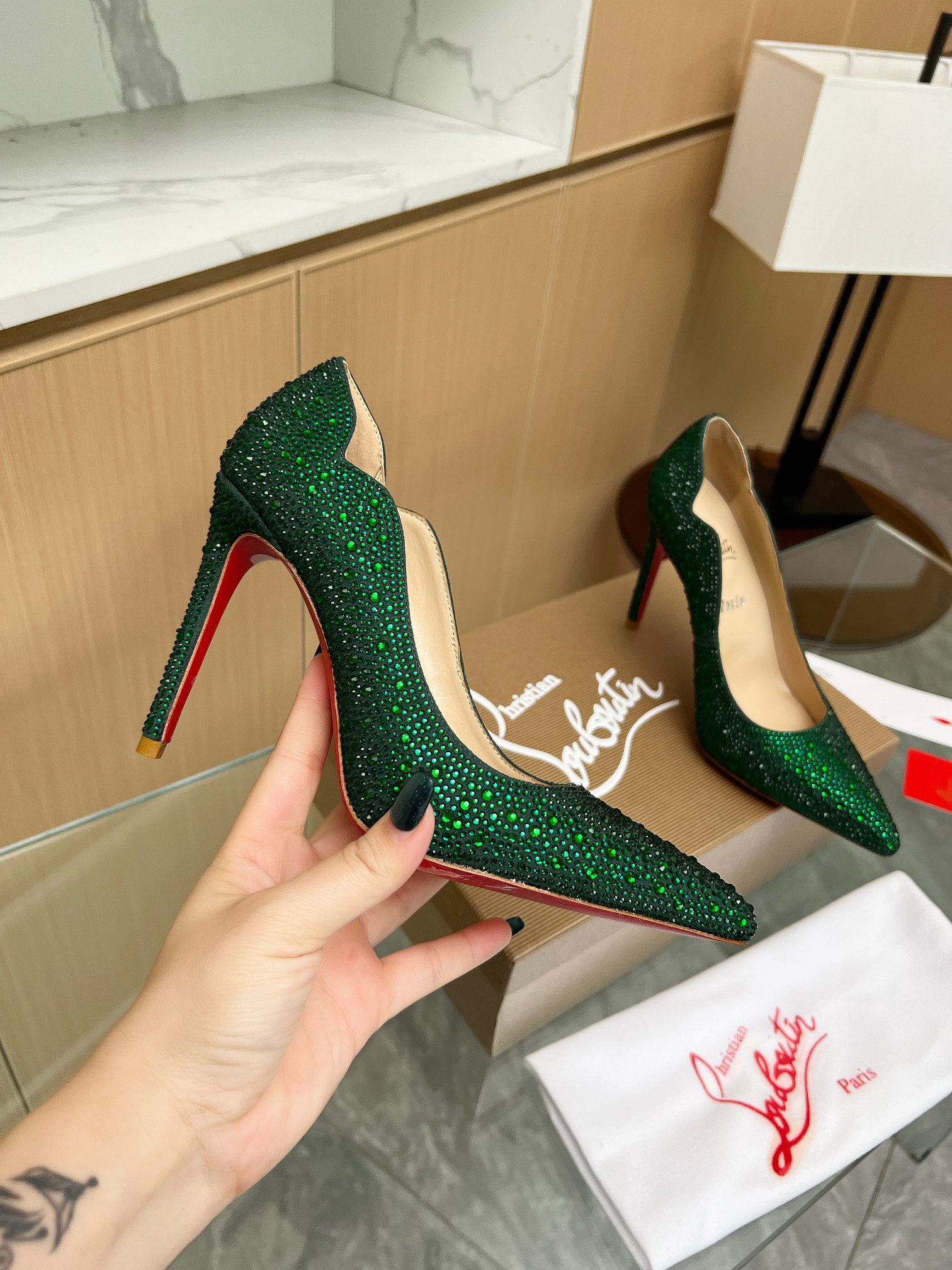 Christian Louboutin Diamond-Encrusted Stilettos