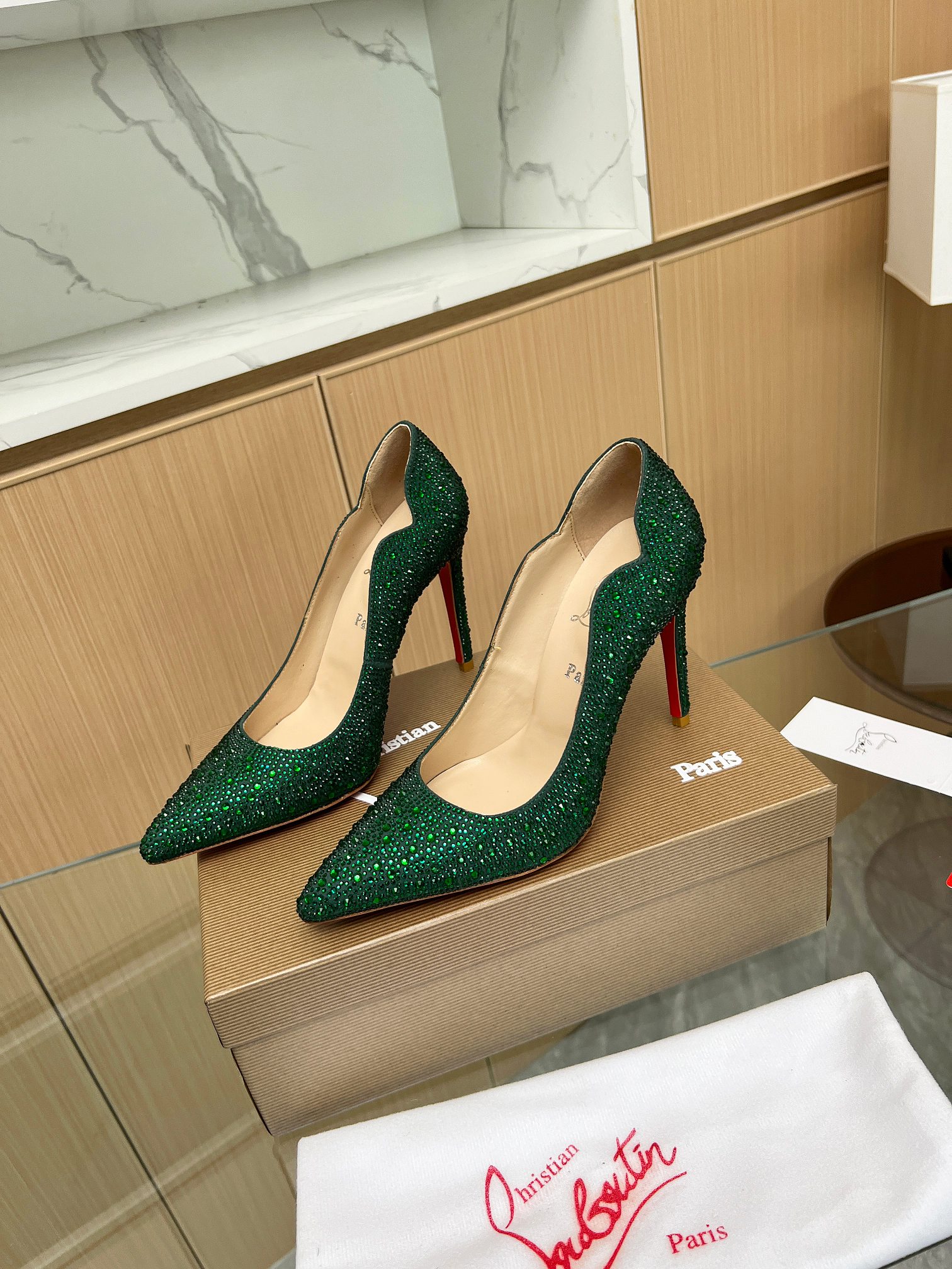 Christian Louboutin Diamond-Encrusted Stilettos