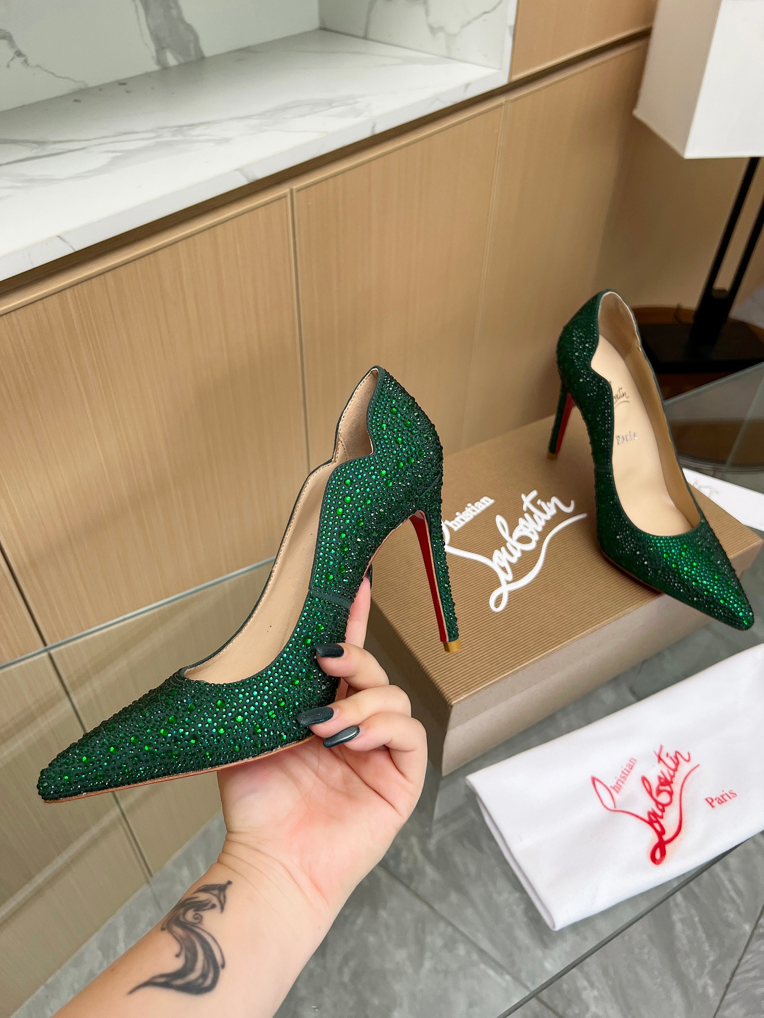 Christian Louboutin Diamond-Encrusted Stilettos