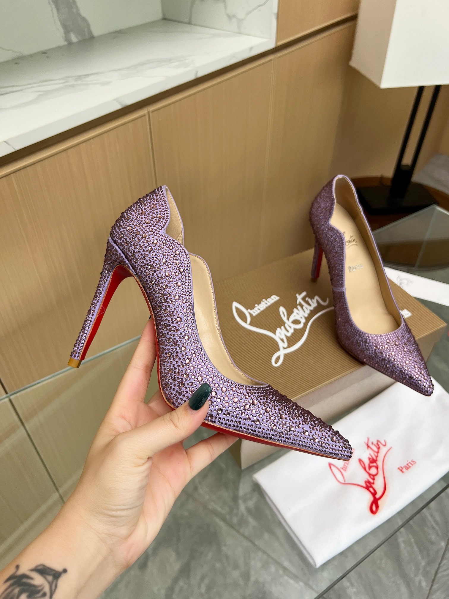 Christian Louboutin Diamond-Encrusted Stilettos