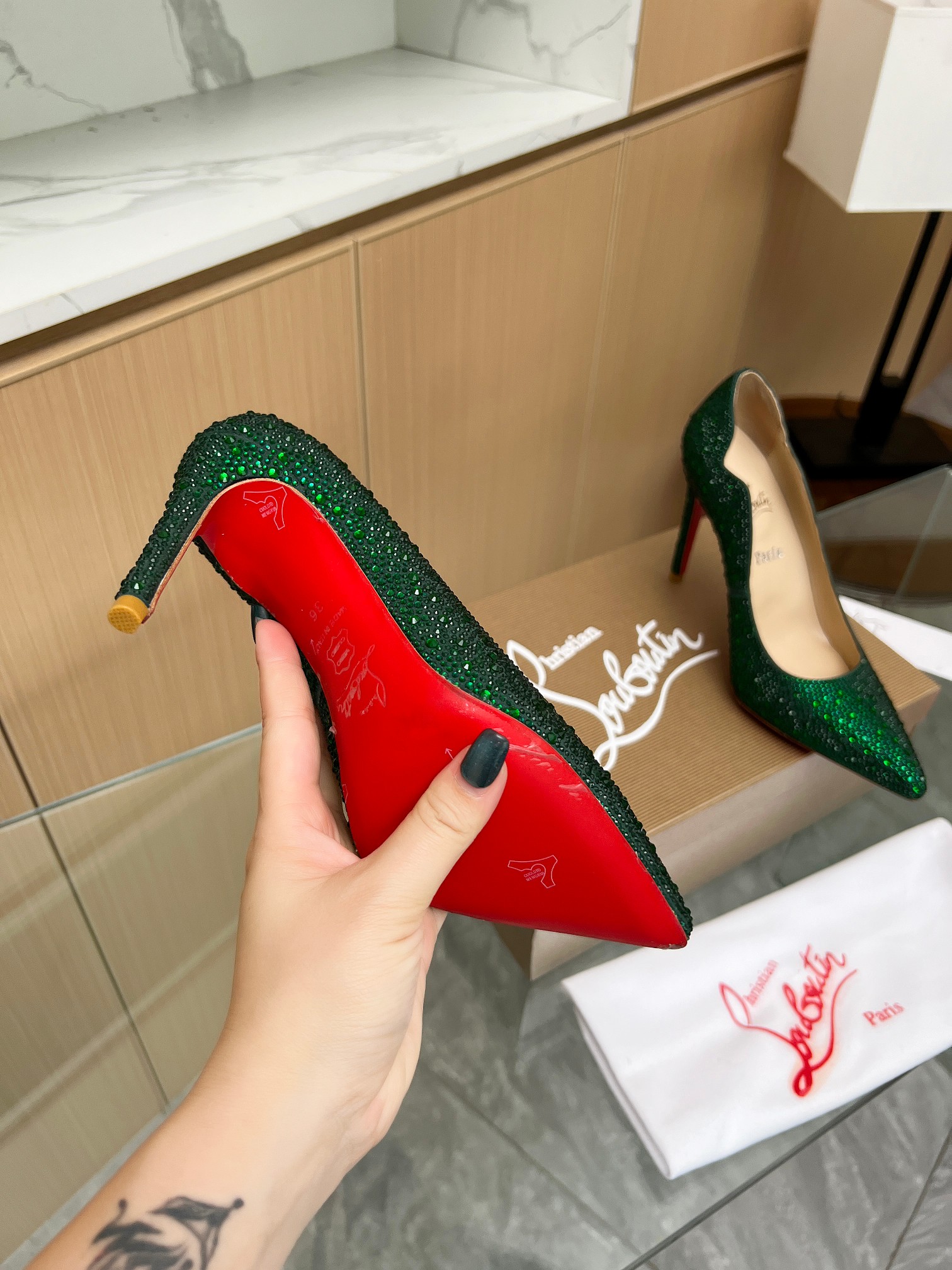 Christian Louboutin Diamond-Encrusted Stilettos