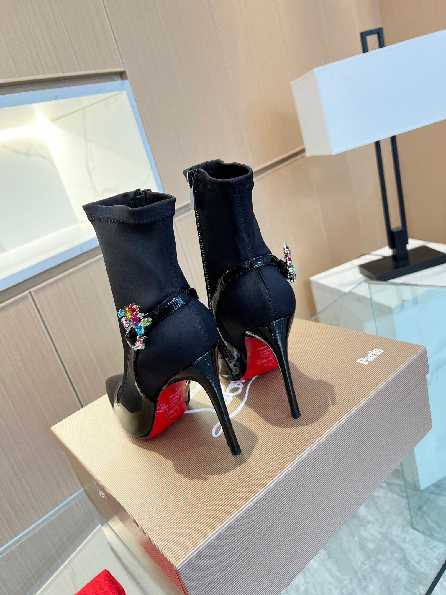 Christian Louboutin Patent Leather Ankle Boots