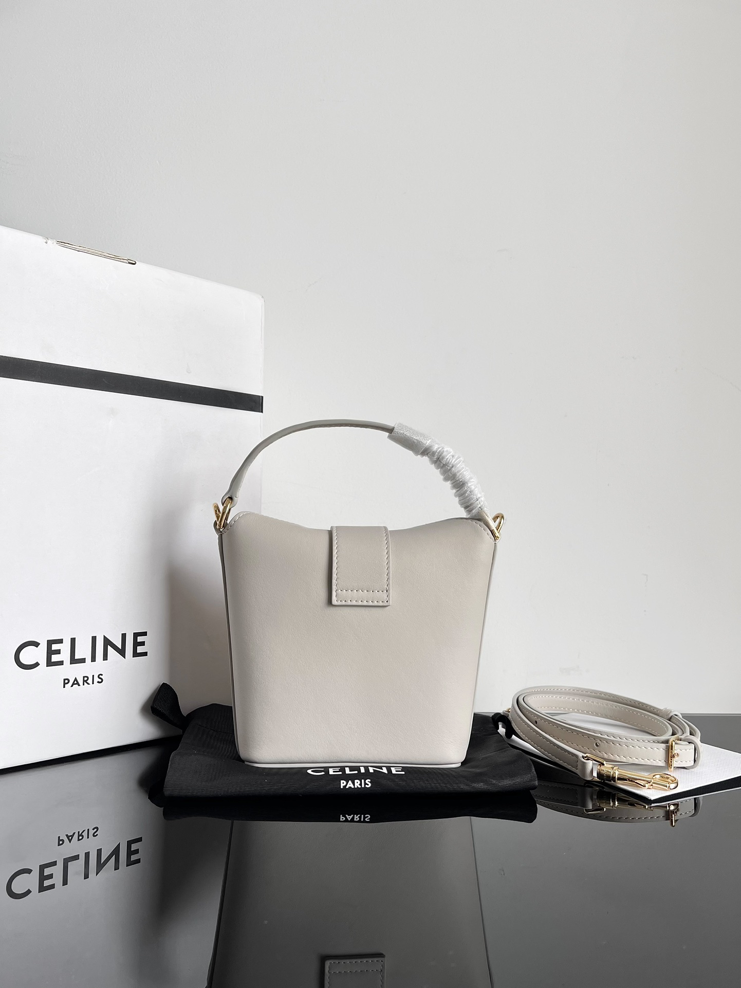Celine Triomphe Mini Smooth Calfskin Bucket Bag