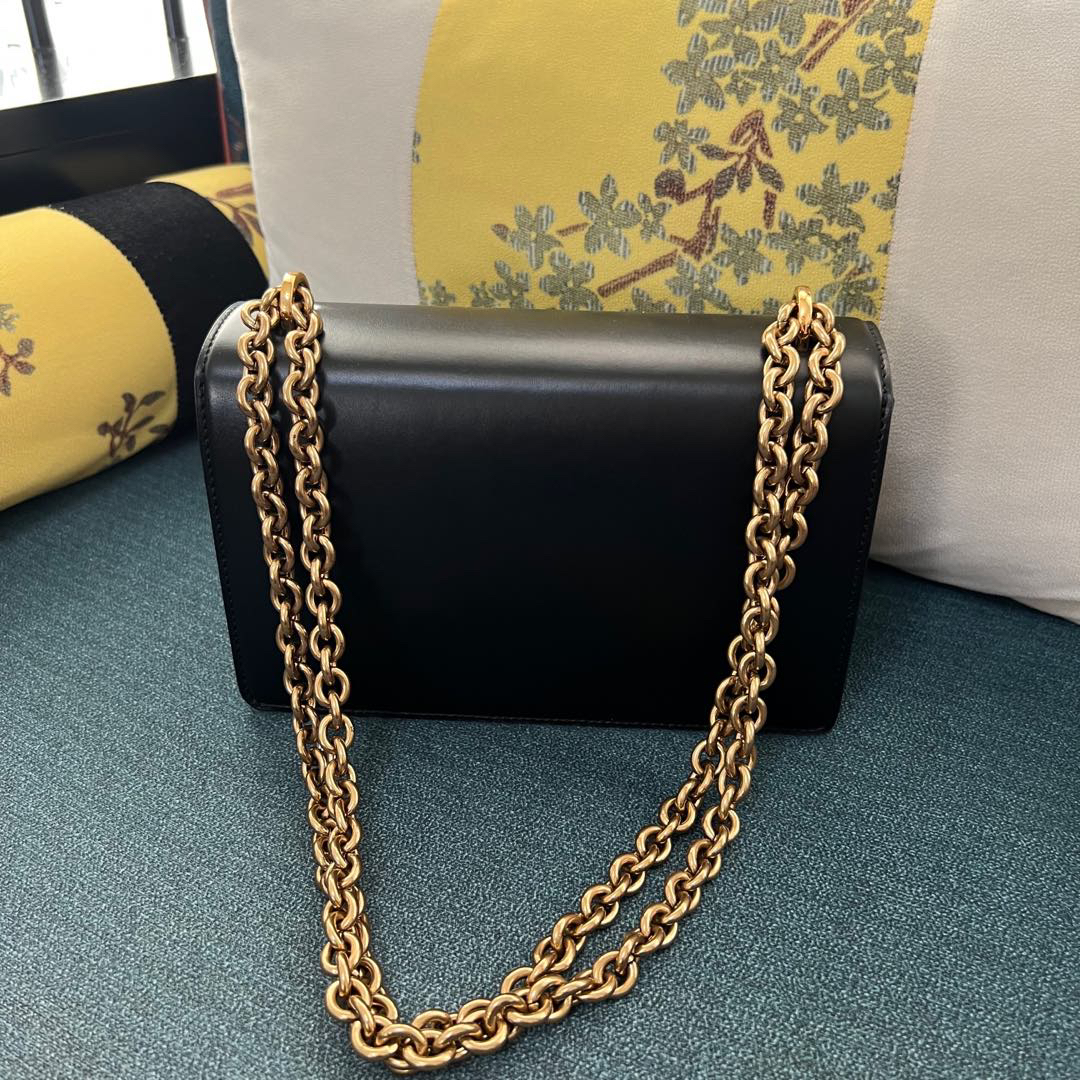 Valentino VAIN Shiny Calfskin Leather Handbag