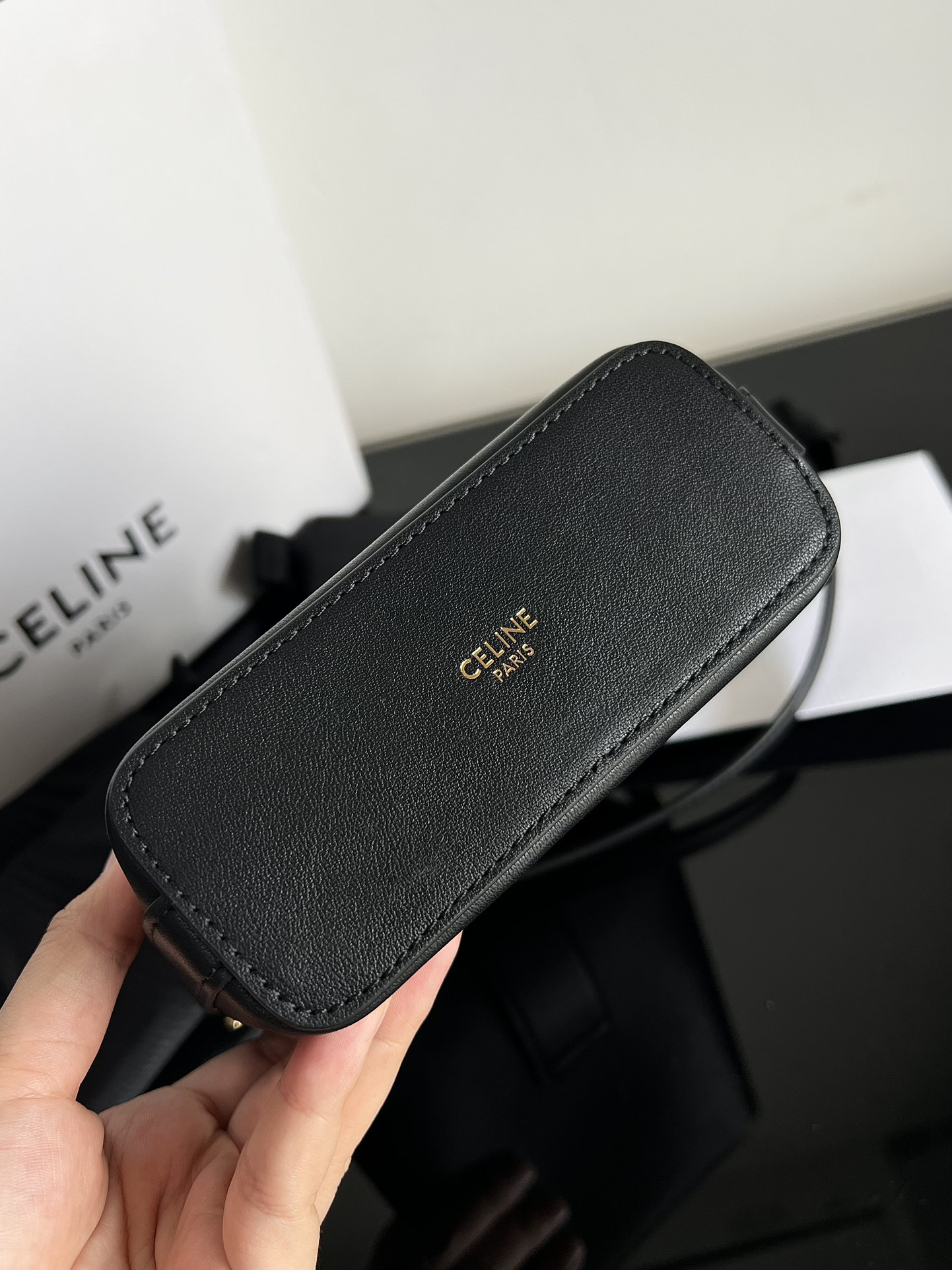 Celine Triomphe Mini Smooth Calfskin Bucket Bag