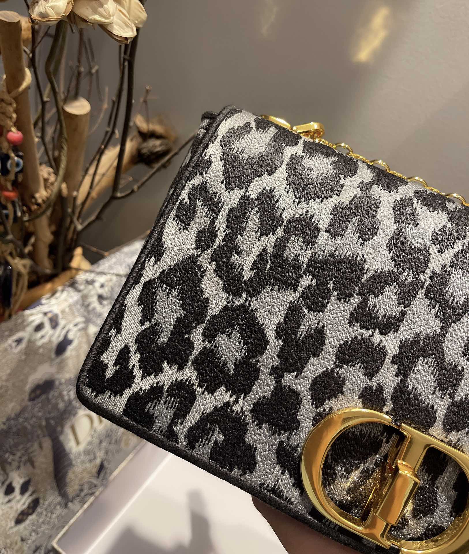 Dior Black Panther Motif Montaigne Bag