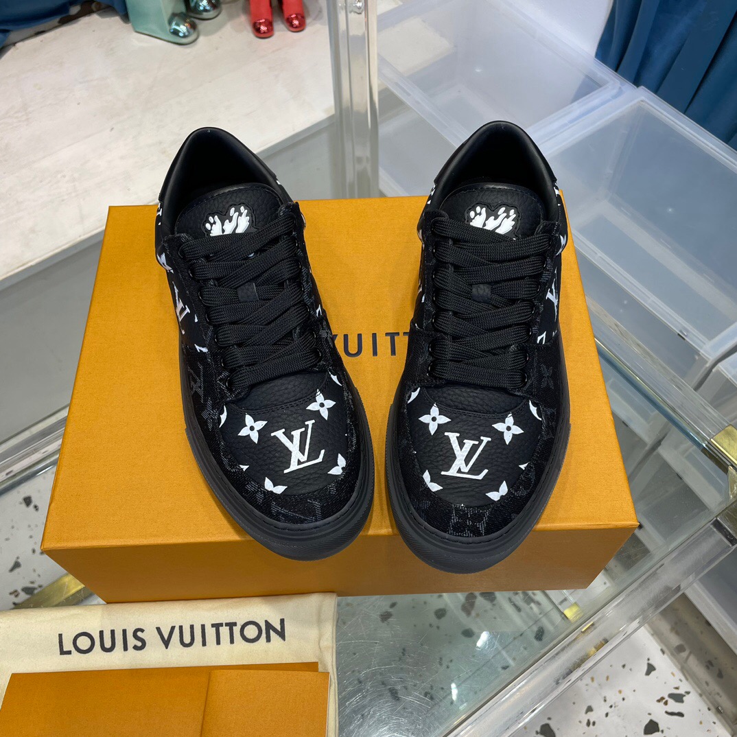 LV Louis Vuitton Monogram Leather Sneakers