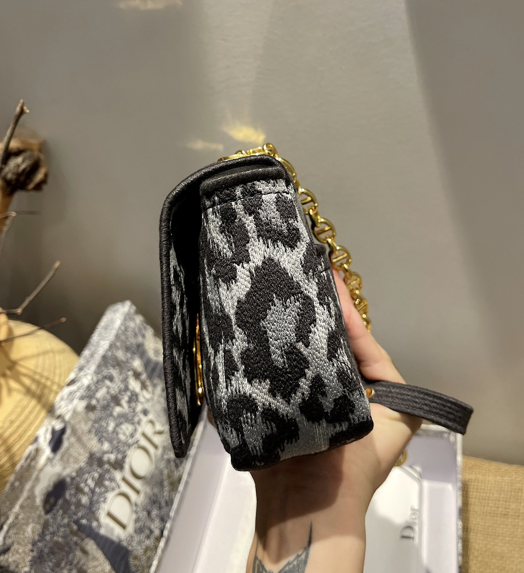 Dior Black Panther Motif Montaigne Bag