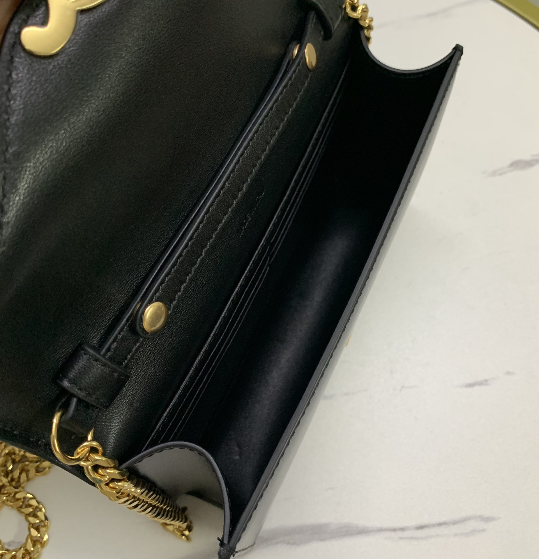 Celine Triomphe Calfskin Chain Bag