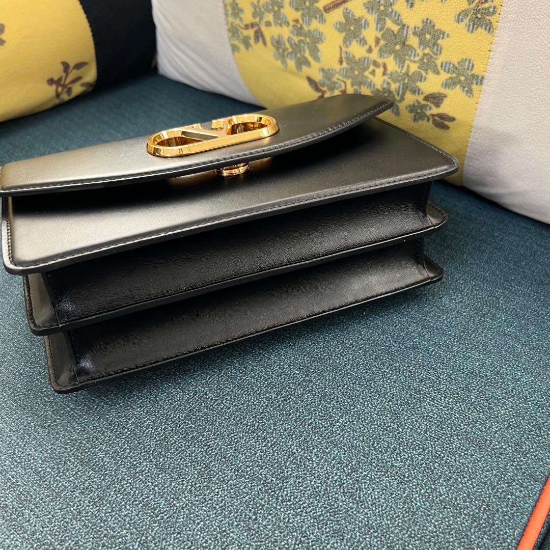 Valentino VAIN Shiny Calfskin Leather Handbag