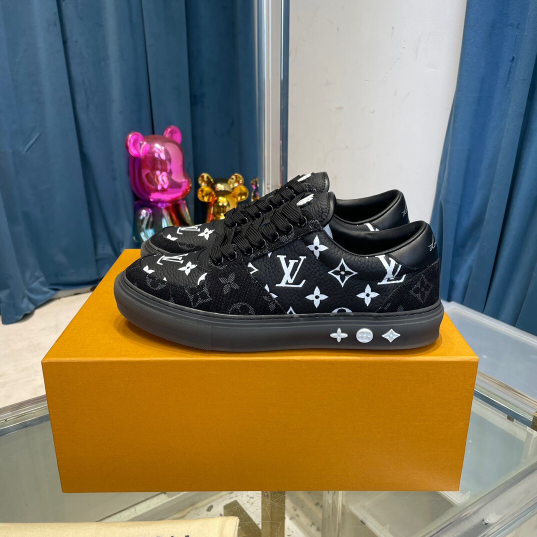 LV Louis Vuitton Monogram Leather Sneakers