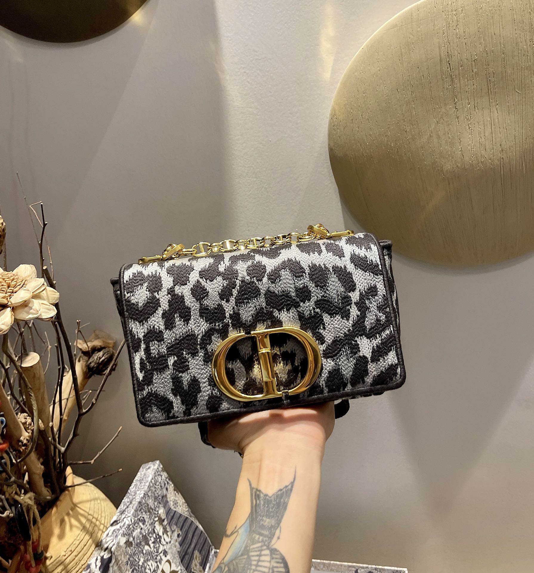 Dior Black Panther Motif Montaigne Bag