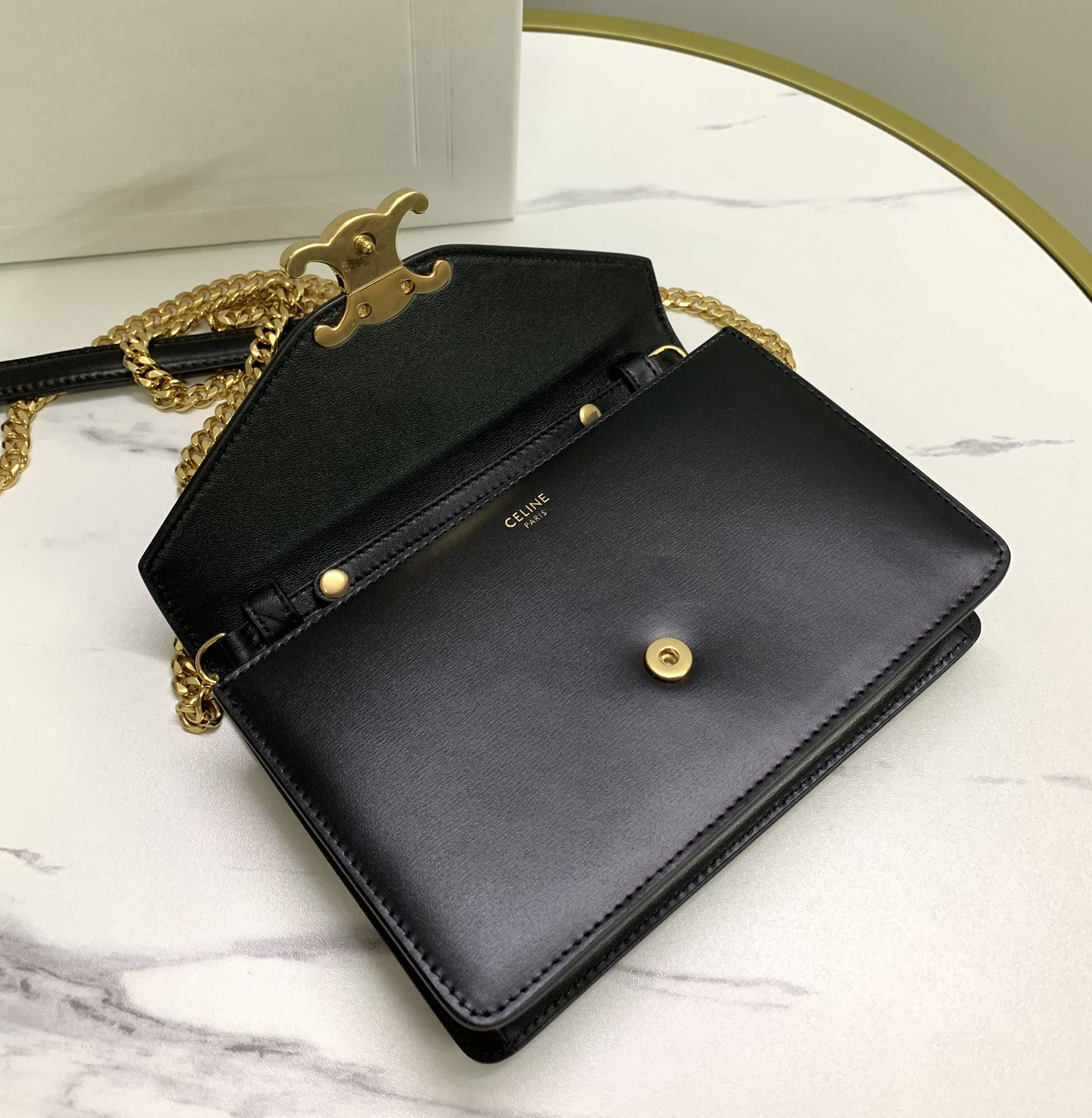Celine Triomphe Calfskin Chain Bag