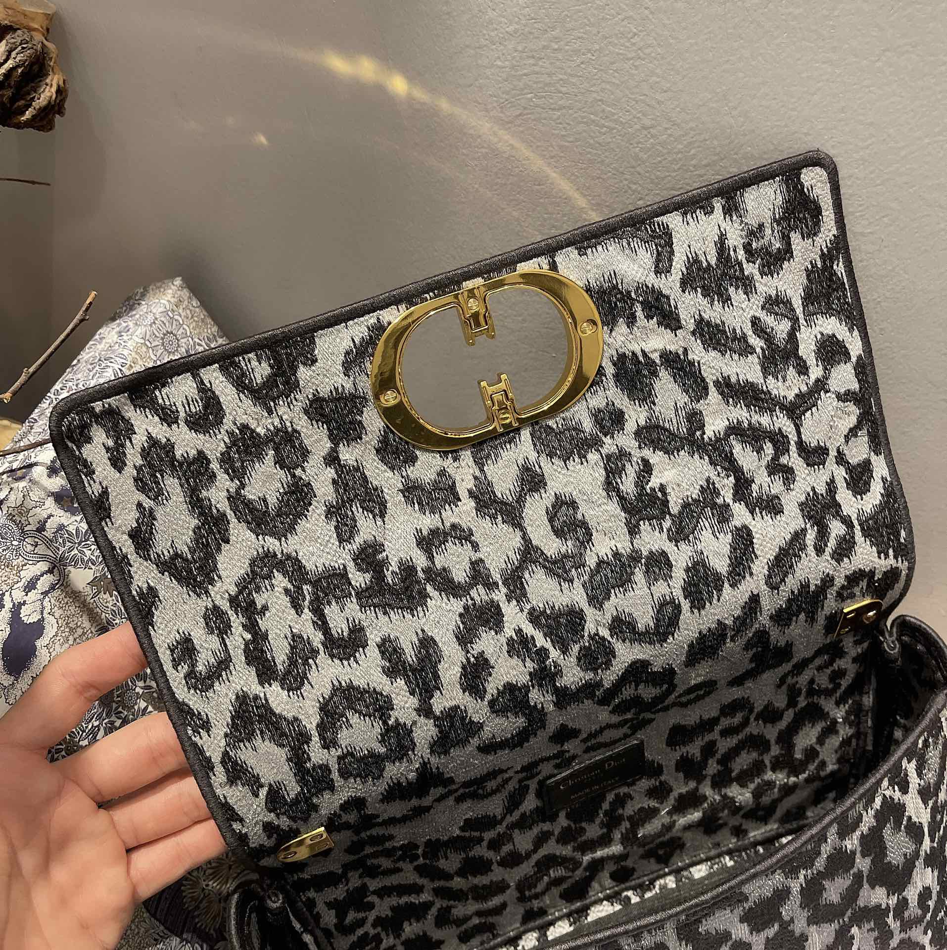 Dior Black Panther Motif Montaigne Bag