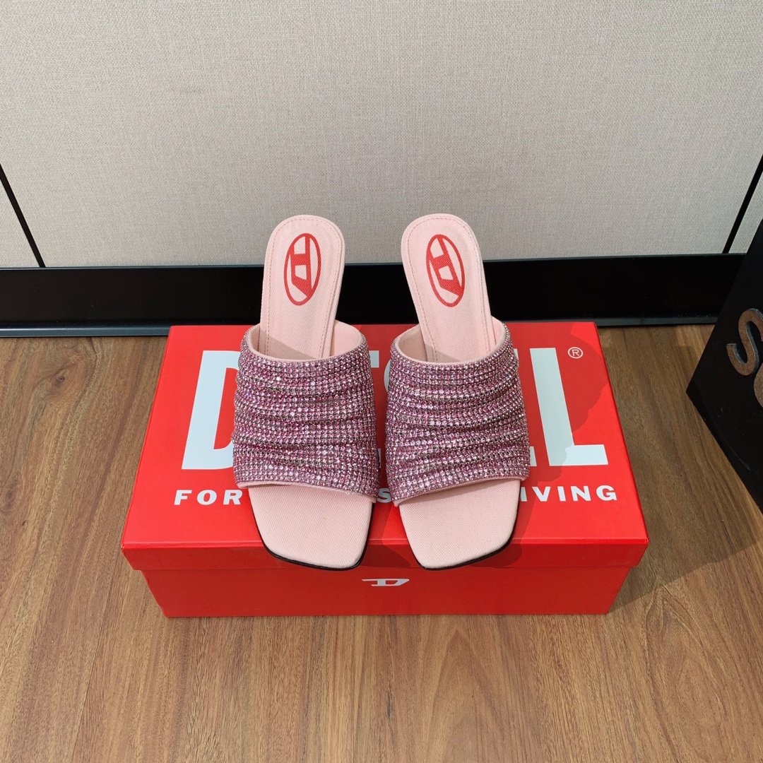 Diesel Rhinestone High-Heel Sandals