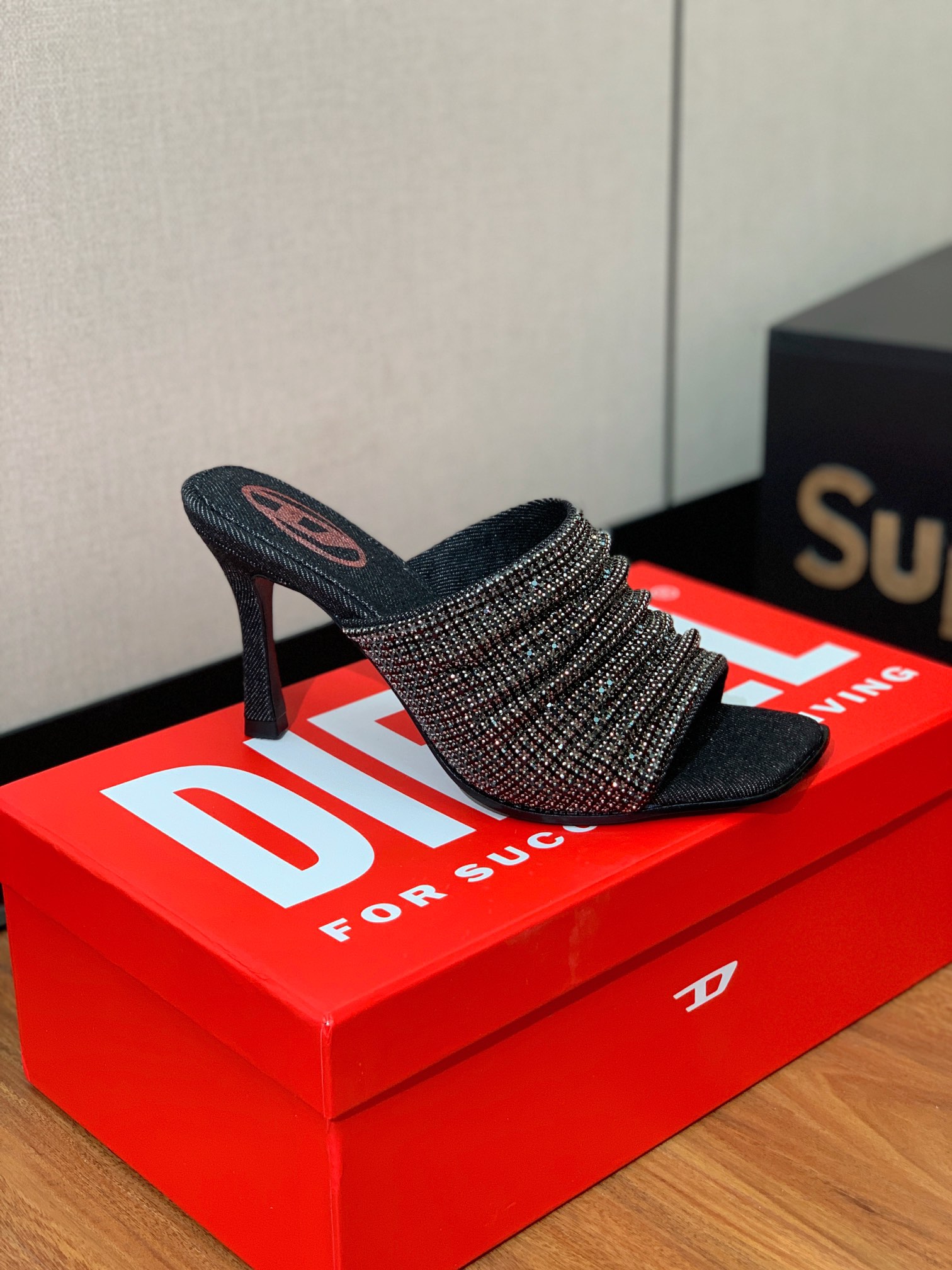 Diesel Rhinestone High-Heel Sandals