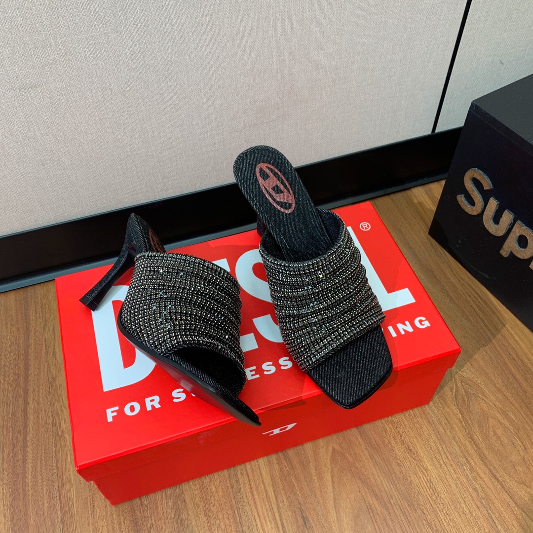 Diesel Rhinestone High-Heel Sandals