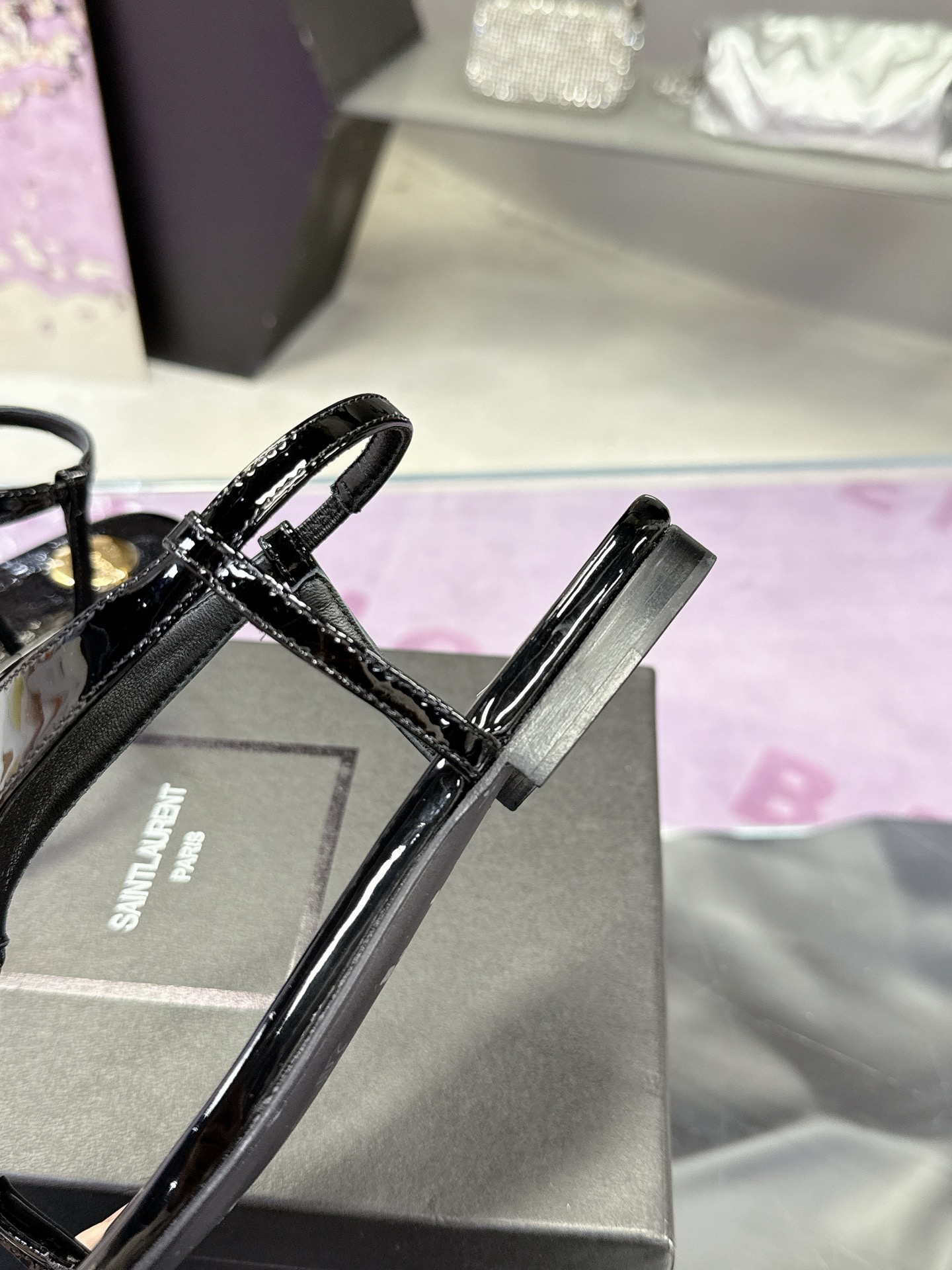 Saint Laurent YSL Patent Leather Sandals