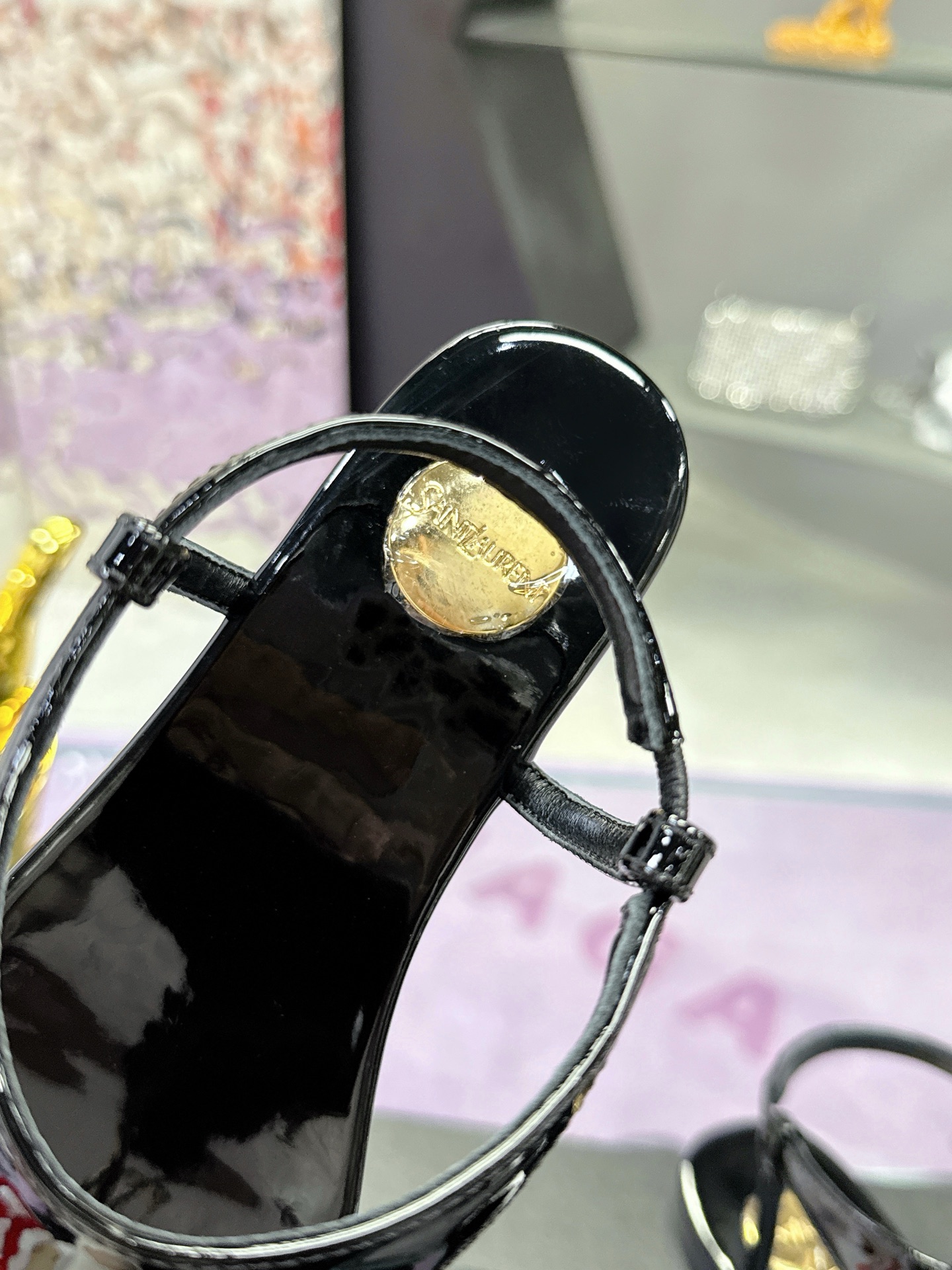 Saint Laurent YSL Patent Leather Sandals