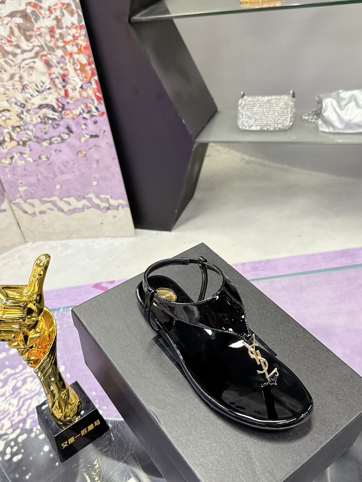 Saint Laurent YSL Patent Leather Sandals