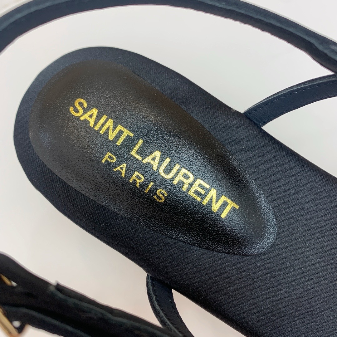 Saint Laurent YSL Flat Sandals in Lambskin