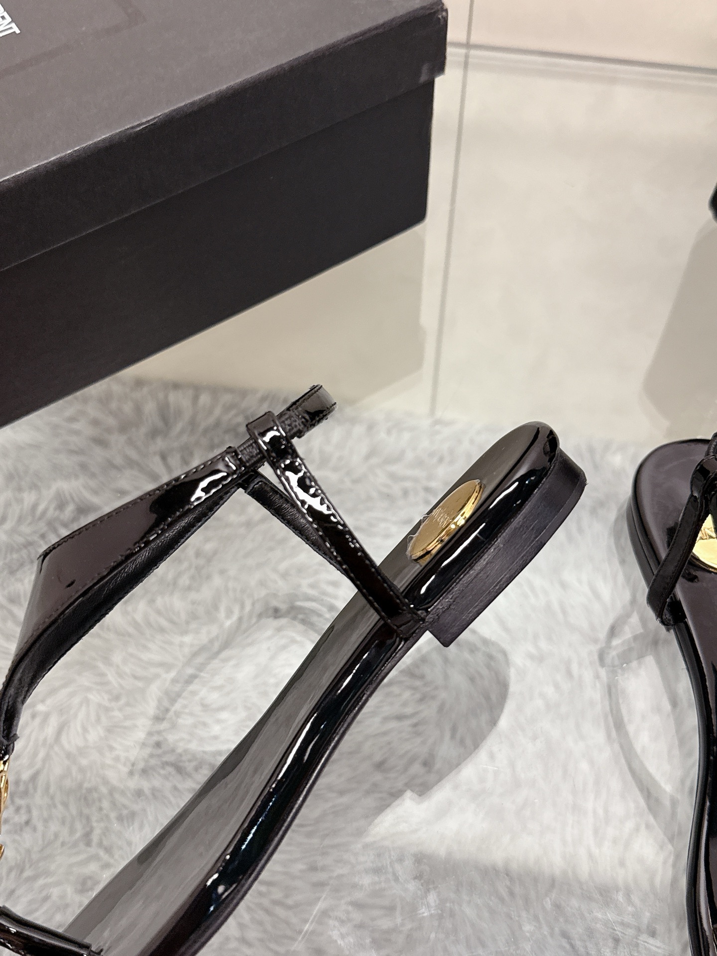 Saint Laurent Patent Leather Sandals