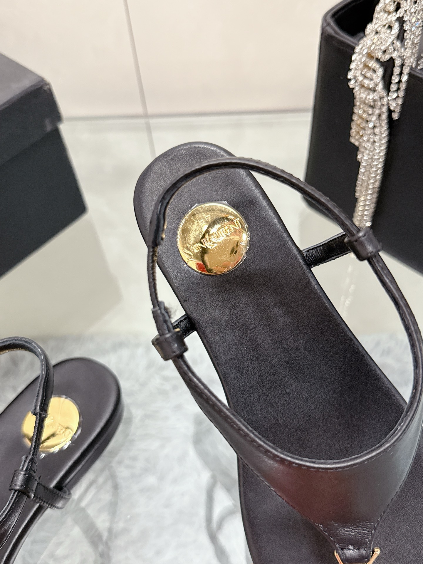 Saint Laurent Patent Leather Sandals