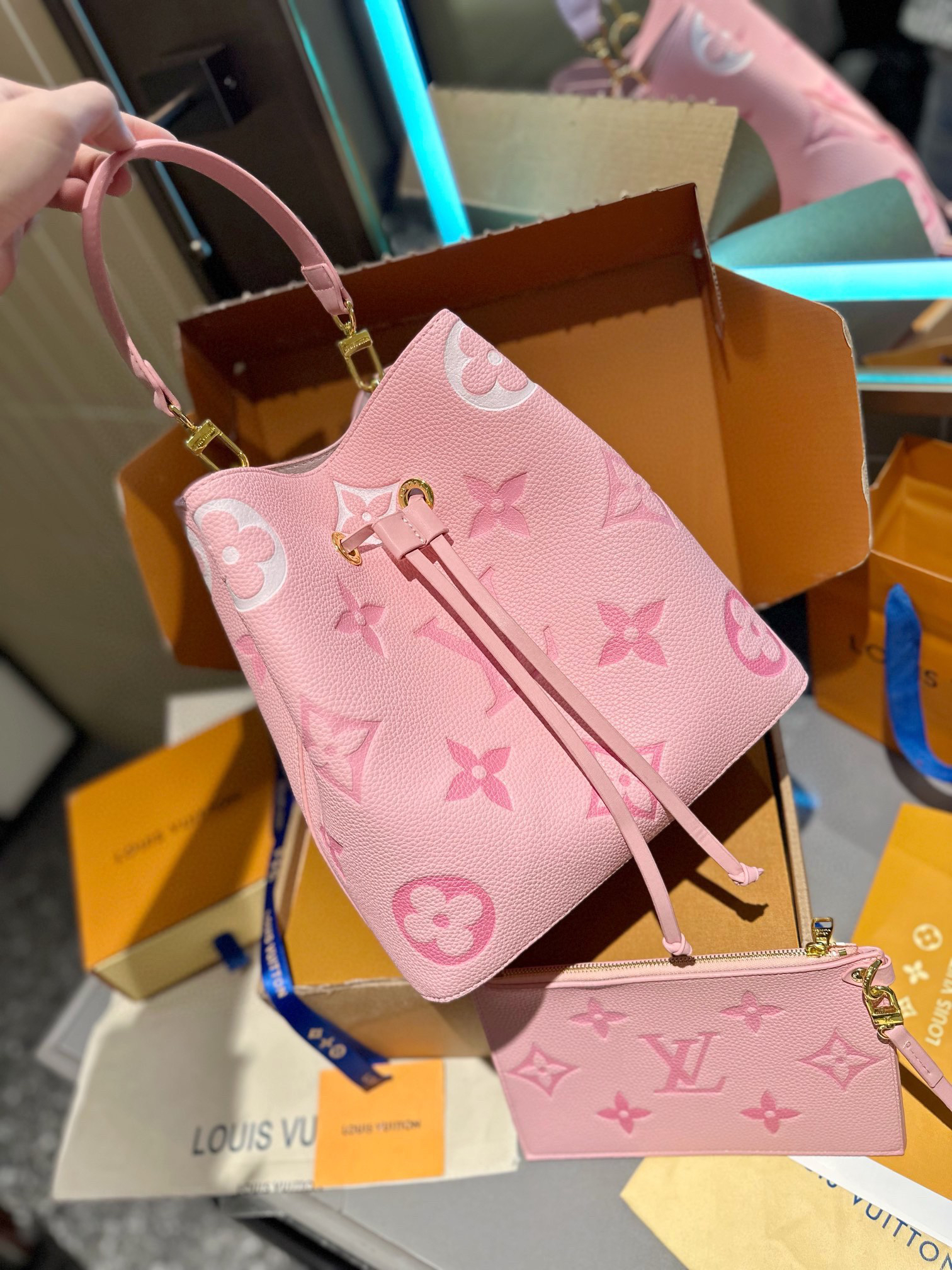 Louis Vuitton LV NeoNoé Empreinte Leather Handbag