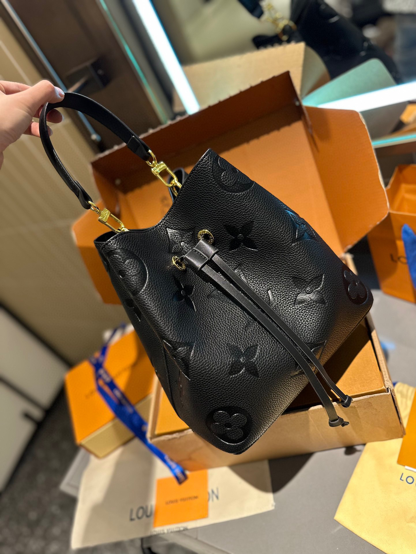 Louis Vuitton LV NeoNoé Empreinte Leather Handbag