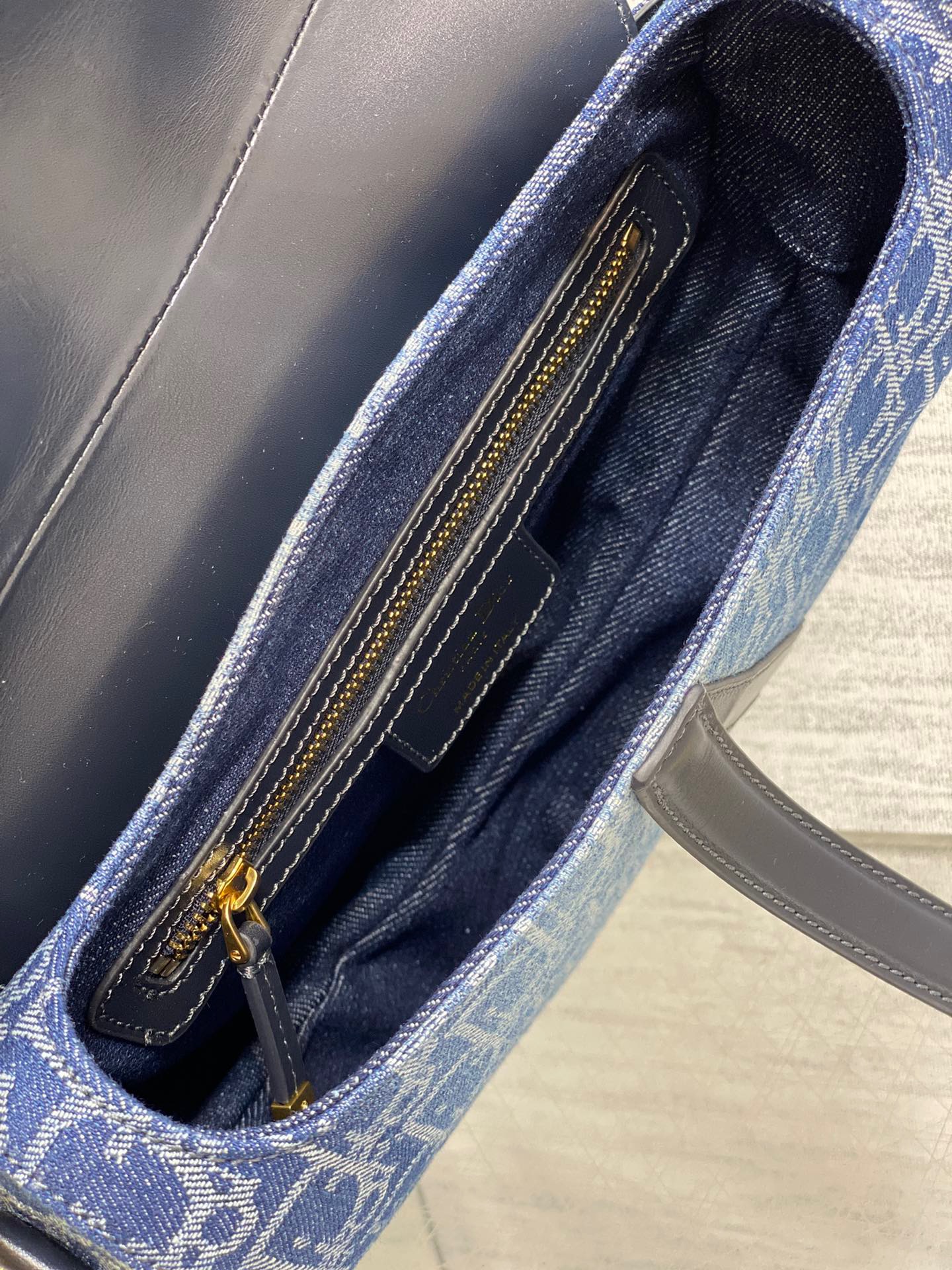 Dior Large Denim Oblique Sandle Bag