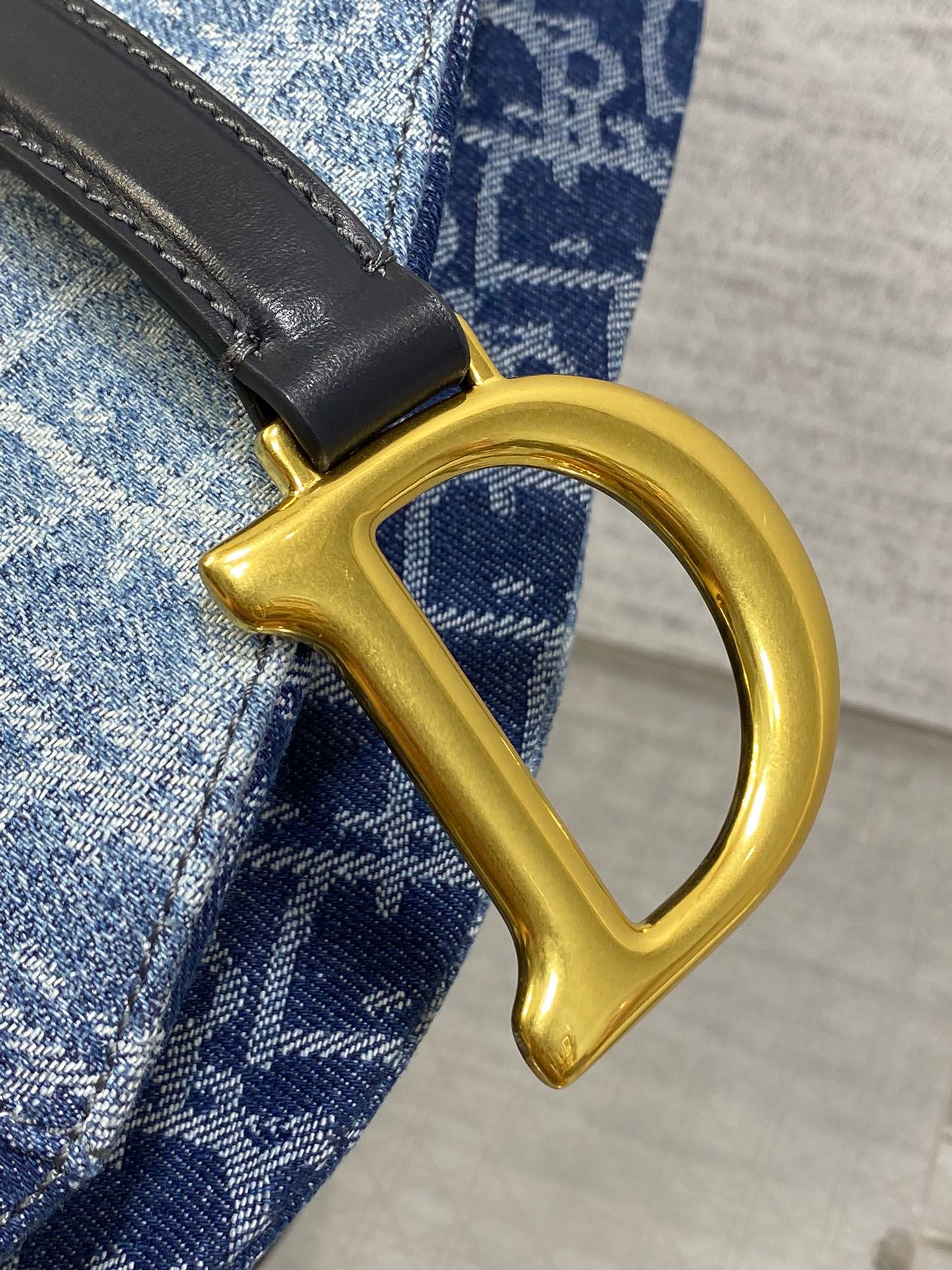 Dior Large Denim Oblique Sandle Bag