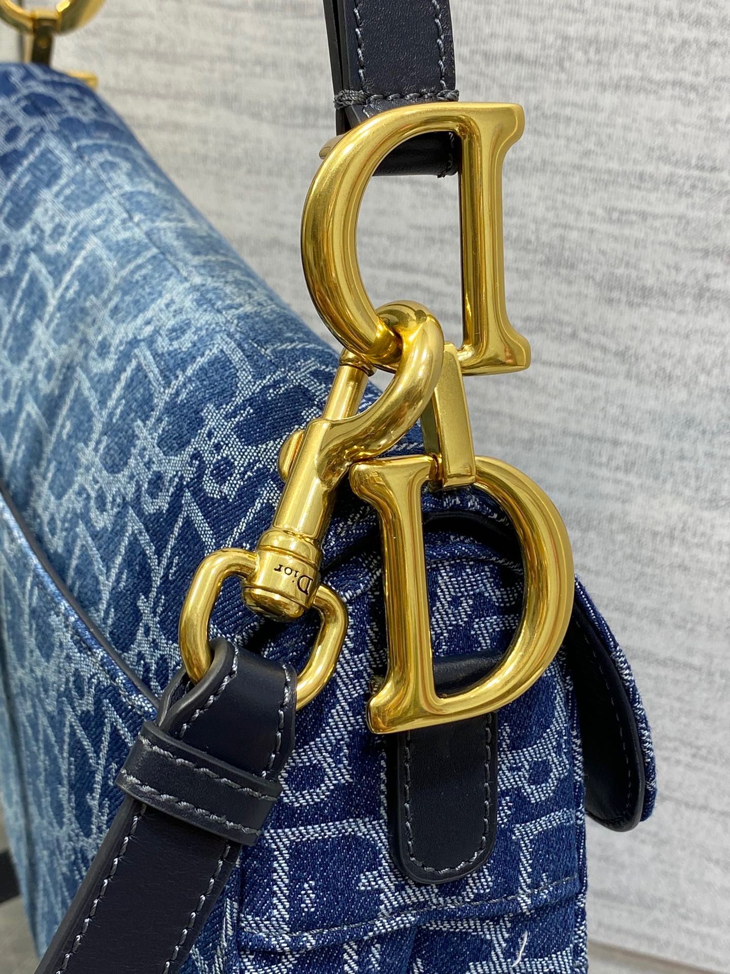 Dior Large Denim Oblique Sandle Bag