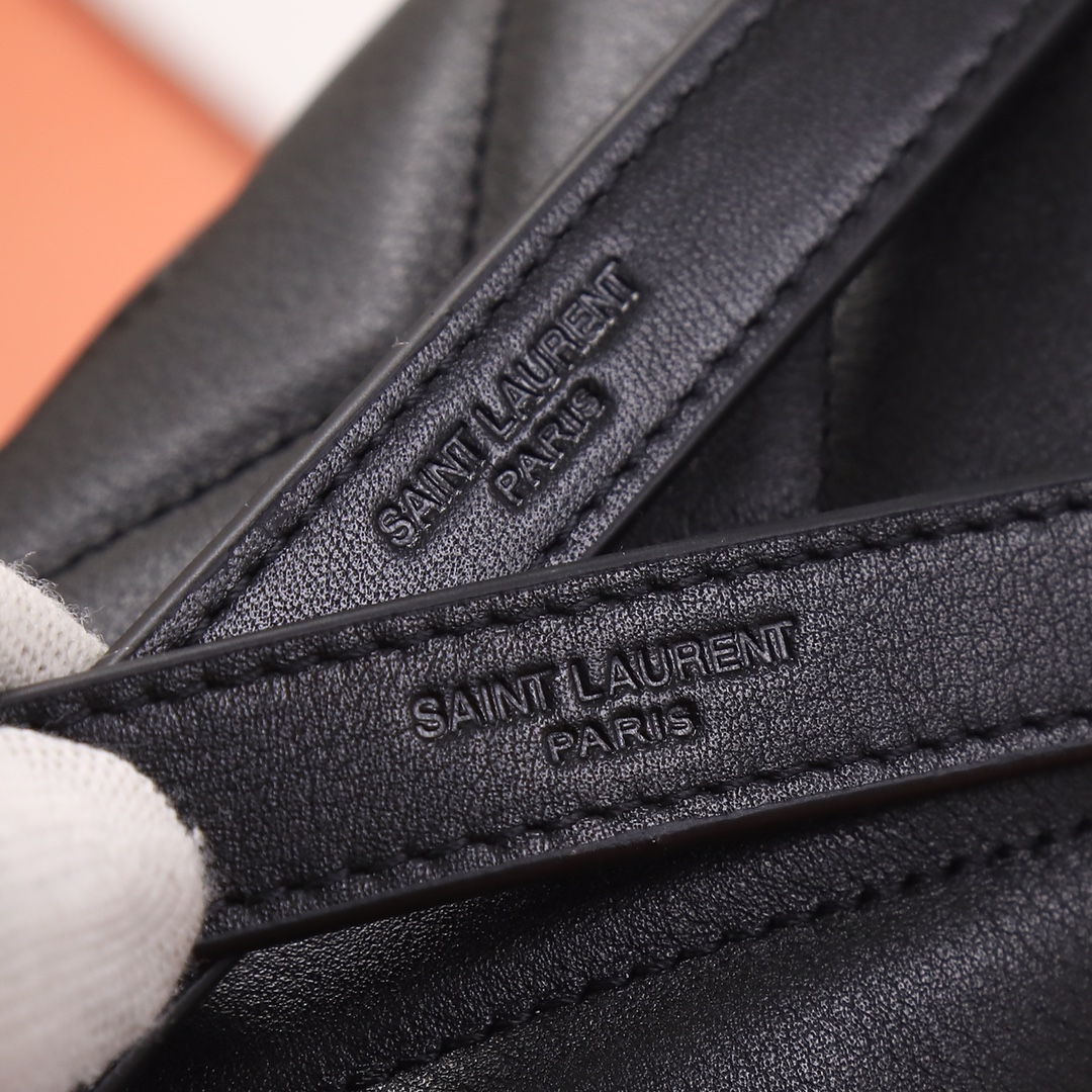 Saint Laurent YSL LOULOU Medium Black Calfskin Bag