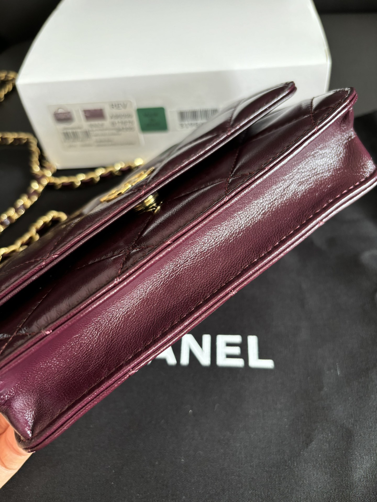 Chanel Classic Quilted Patent Leather Chain Bag