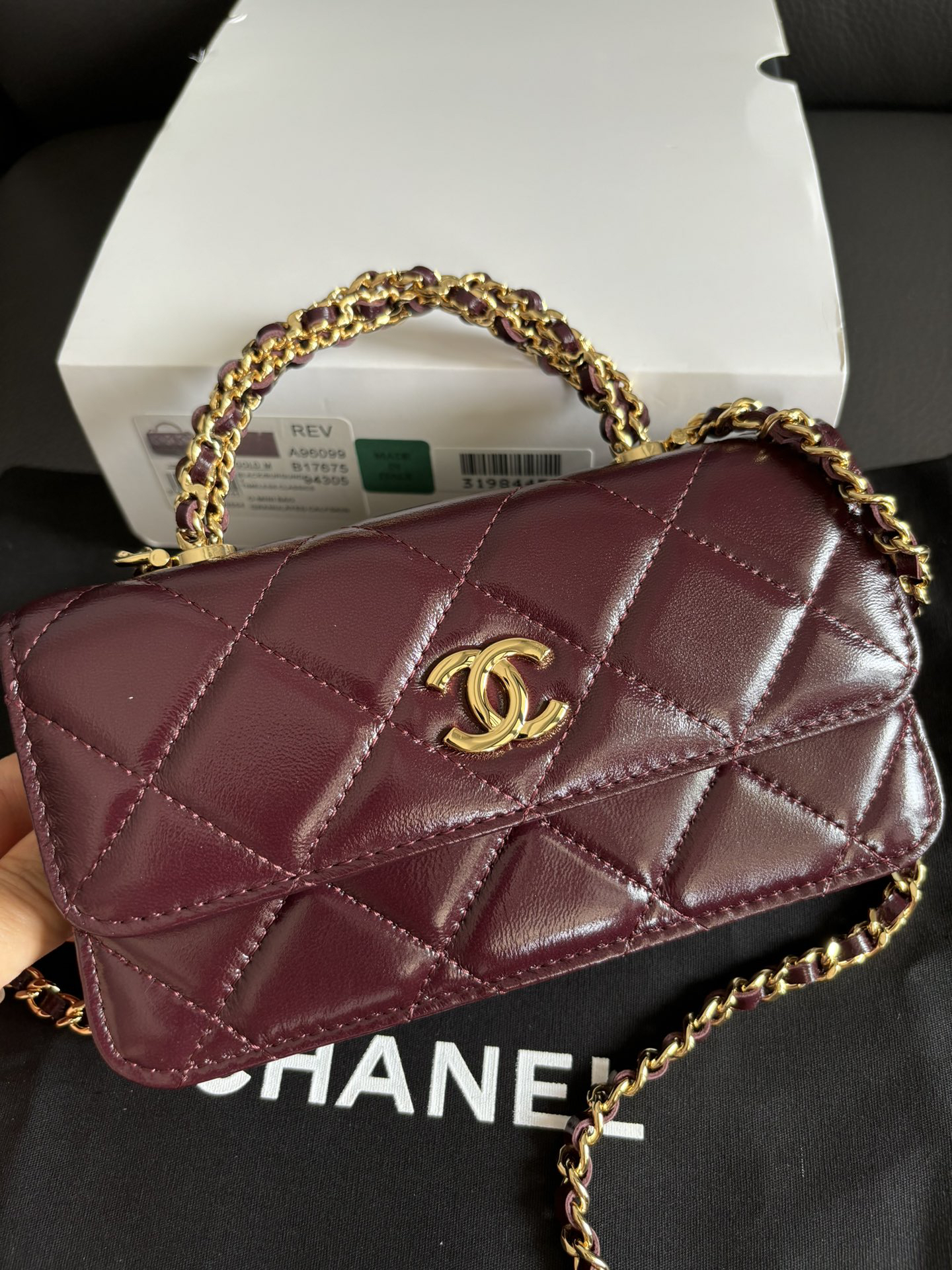 Chanel Classic Quilted Patent Leather Chain Bag