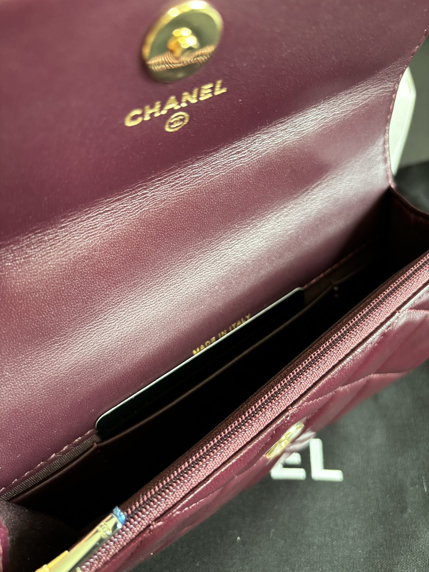 Chanel Classic Quilted Patent Leather Chain Bag