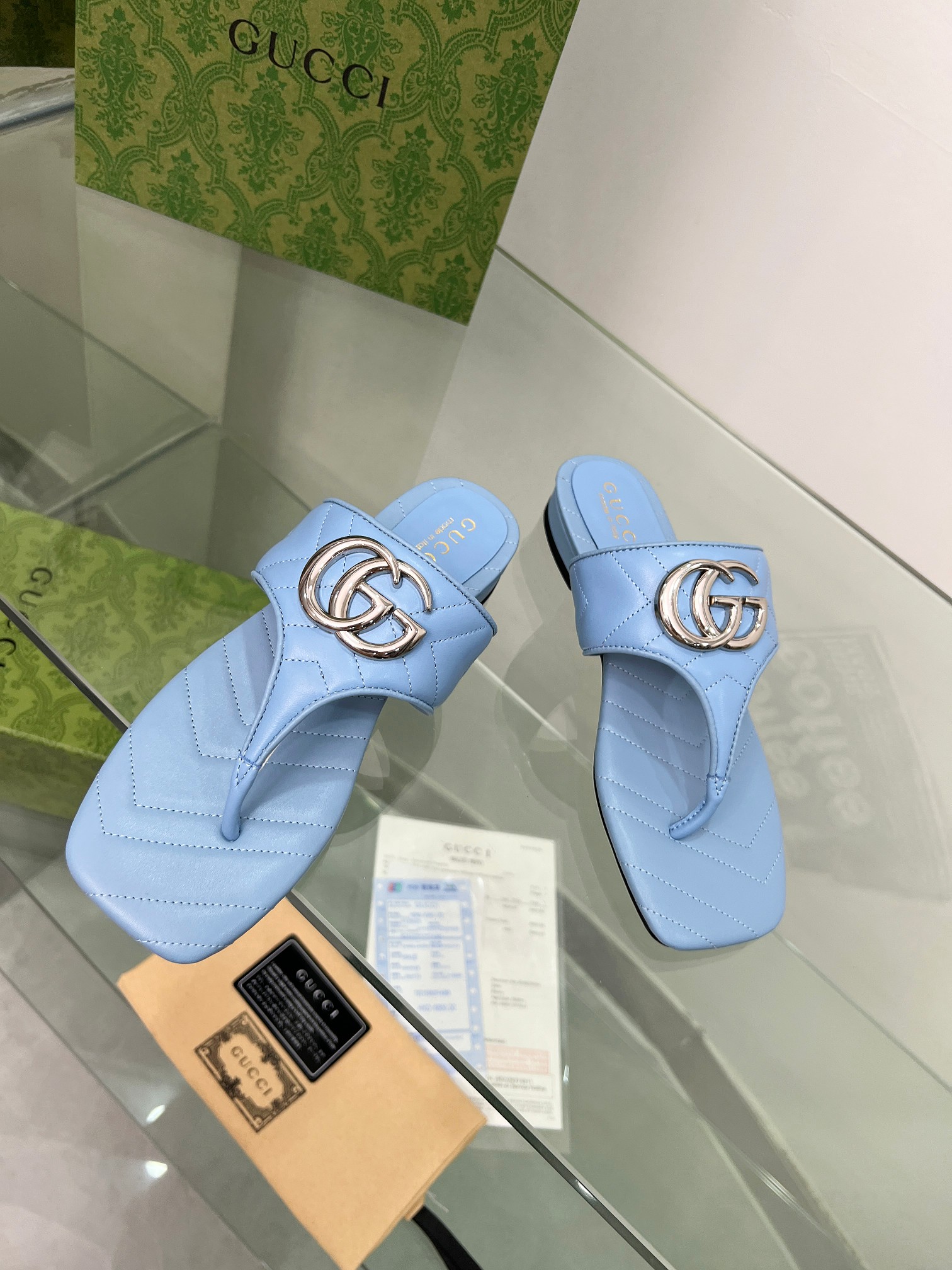 Gucci GG Marmont Sheepskin Slides