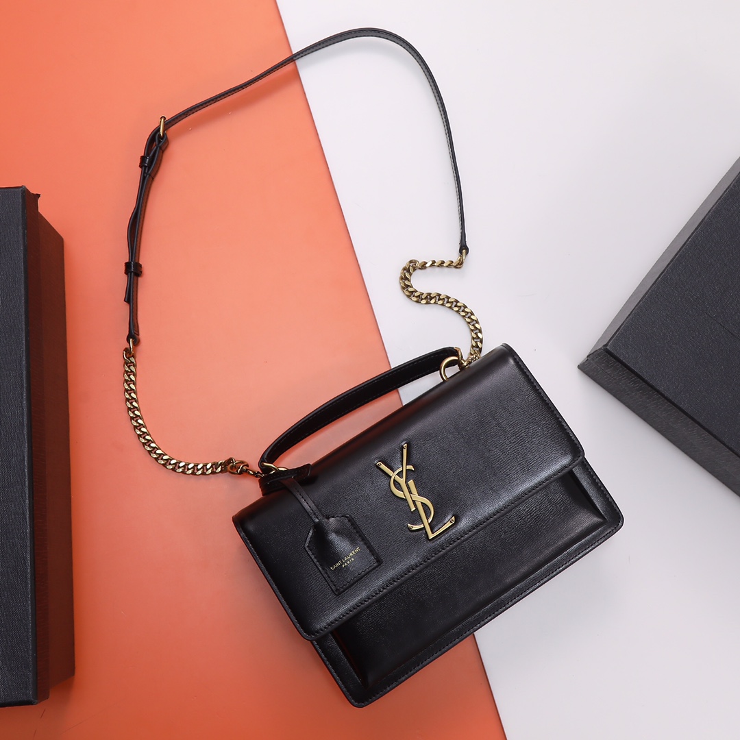 Saint Laurent YSL Monogramme Black Calfskin Crossbody Bag